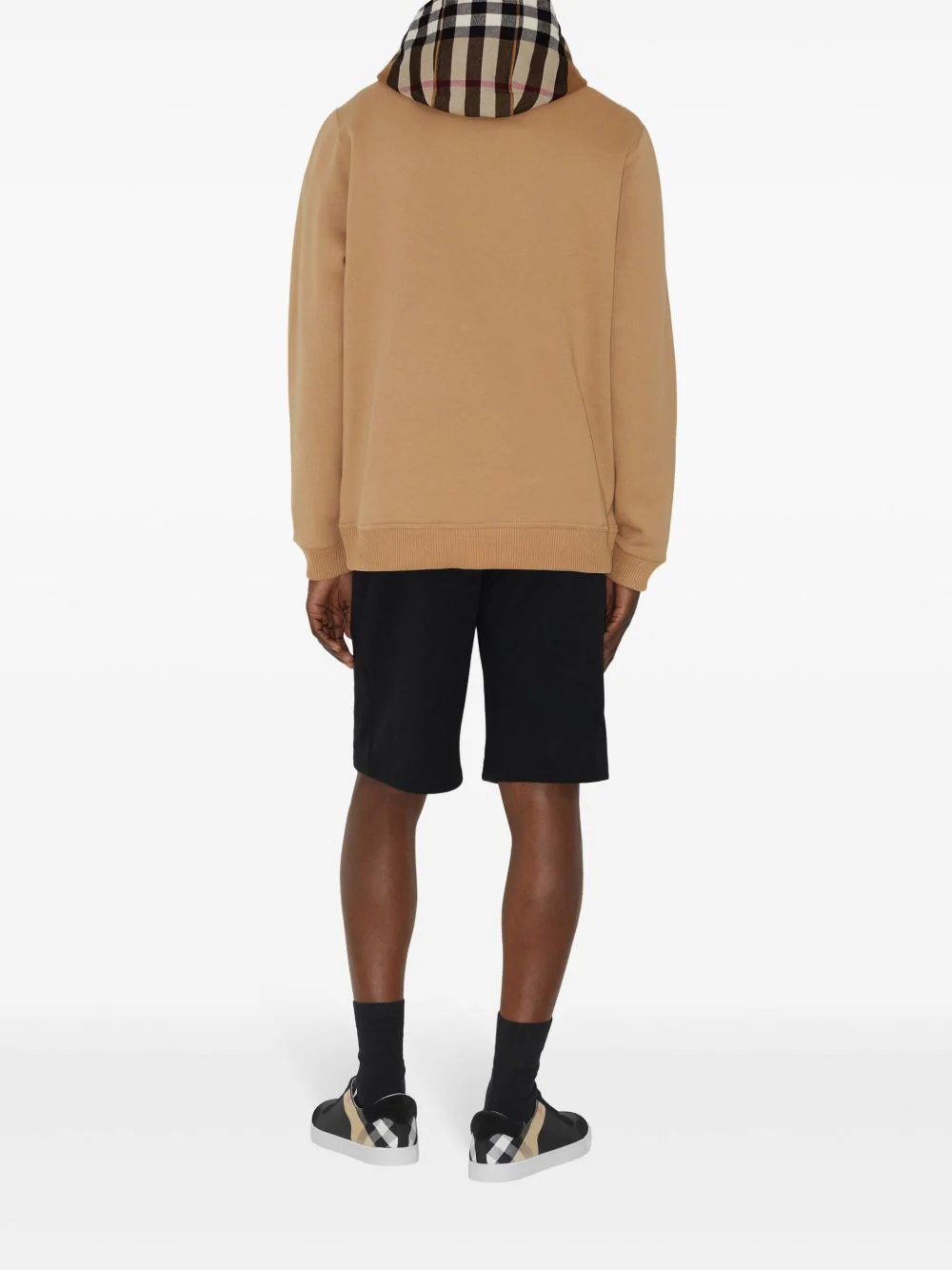 Burberry Check Cotton Fleece Hooded Pullover with Drawstring - Size L - Image 4