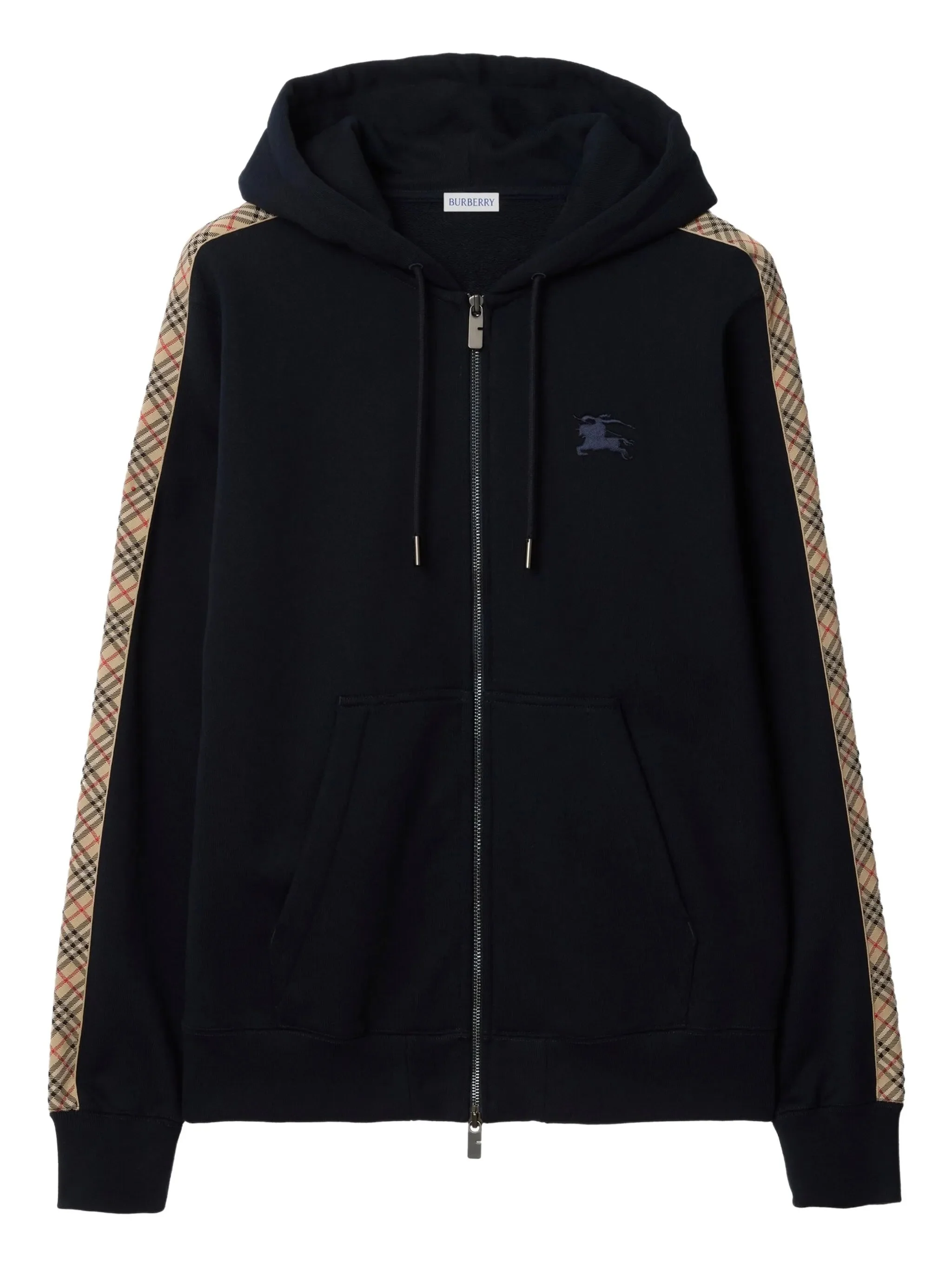 Burberry Check Motif Cotton Hoodie