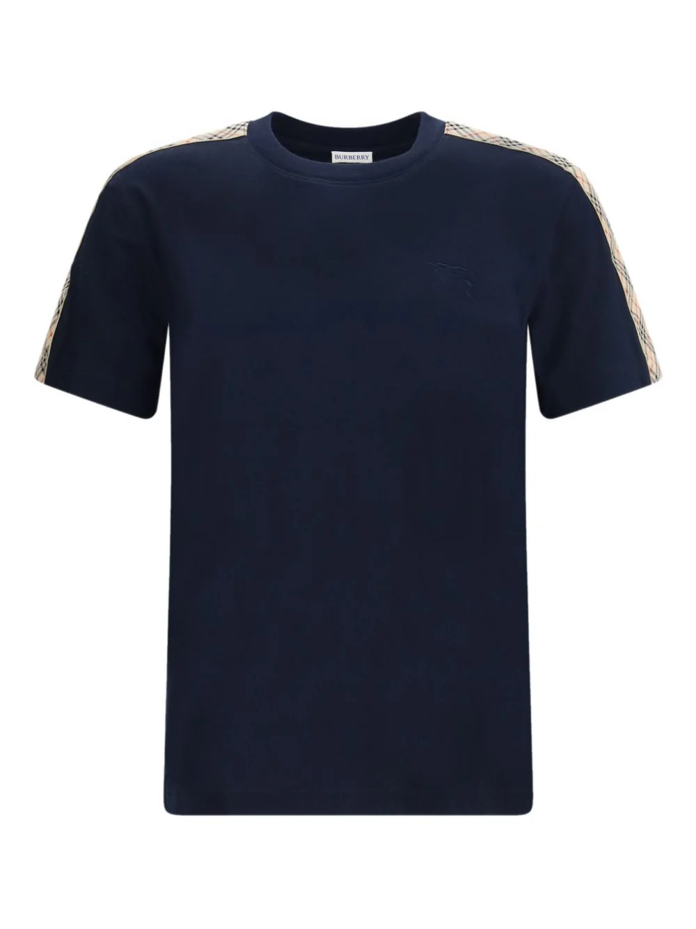 Burberry Cotton Check T-Shirt with Classic Neckline - Men