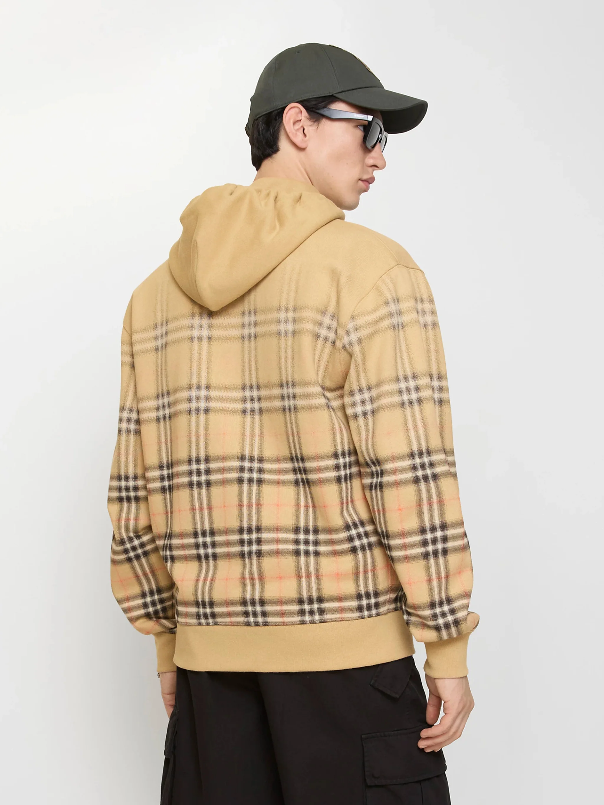 Burberry Cotton Hoodie with Faded Check - Relaxed Fit - Image 6