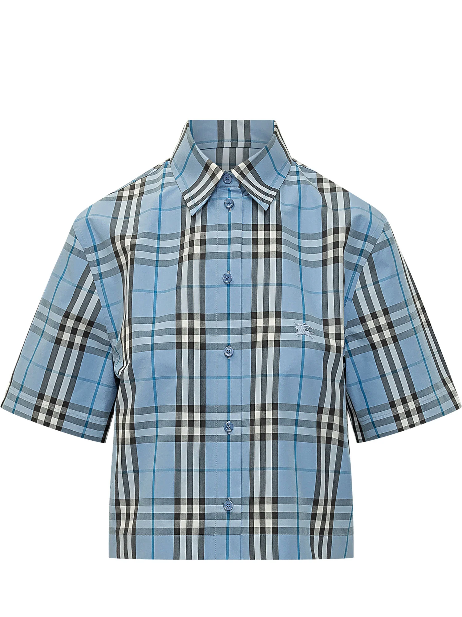 Burberry Cut Sleeve Shirt with Checked Pattern