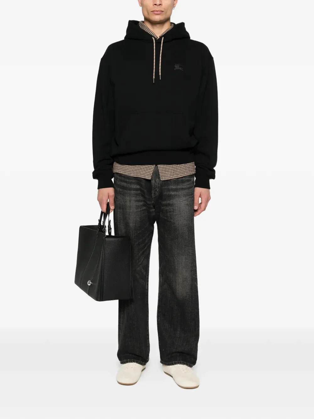 Burberry Drawcord Hooded Handbag with Rib-Knit Trims - Size M - Image 2