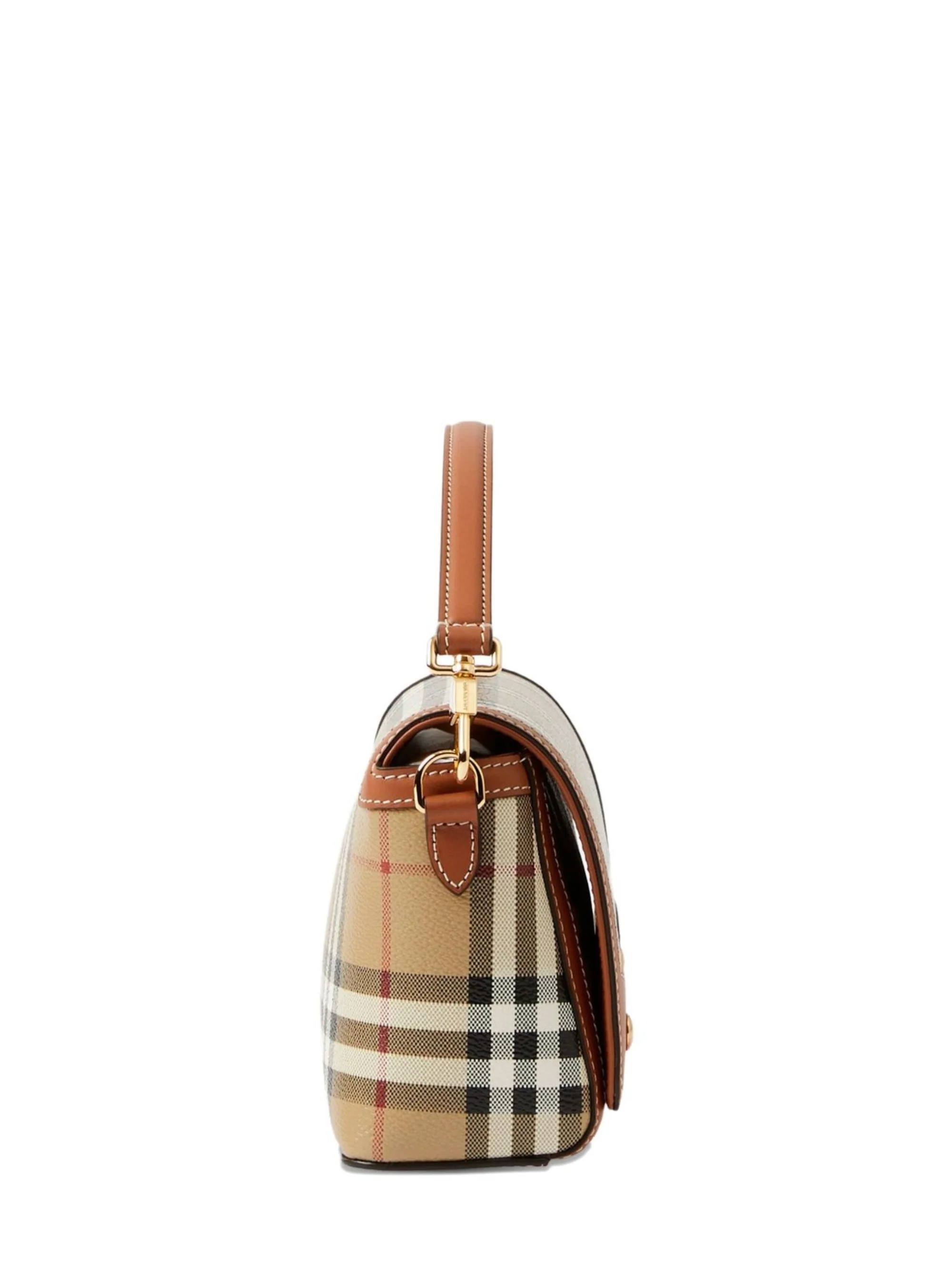 Burberry Handbag with Adjustable and Removable Shoulder Strap and All-over Check Motif in Cotton Blend for Women - Image 3
