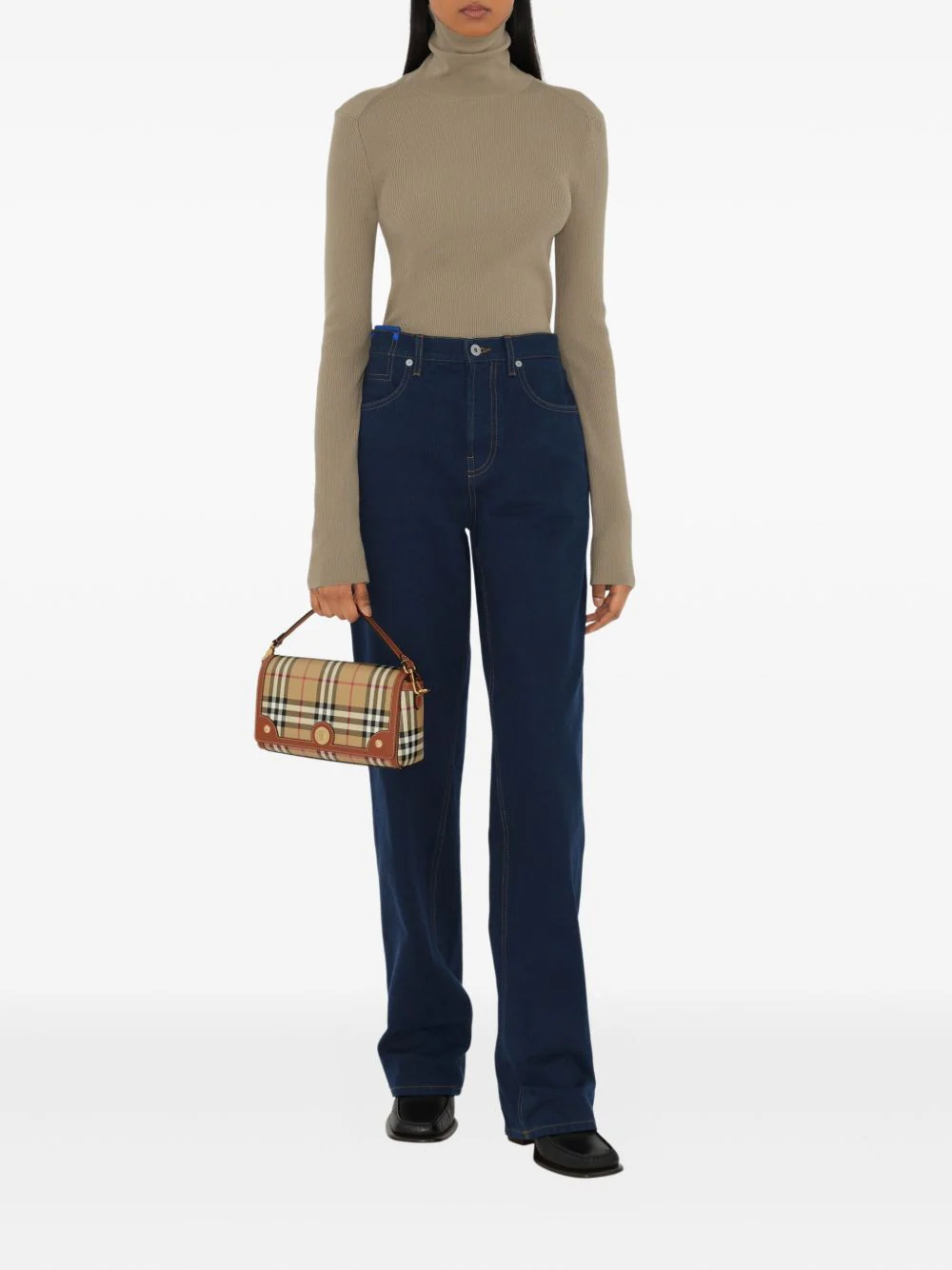 Burberry Handbag with Adjustable and Removable Shoulder Strap and All-over Check Motif in Cotton Blend for Women - Image 4