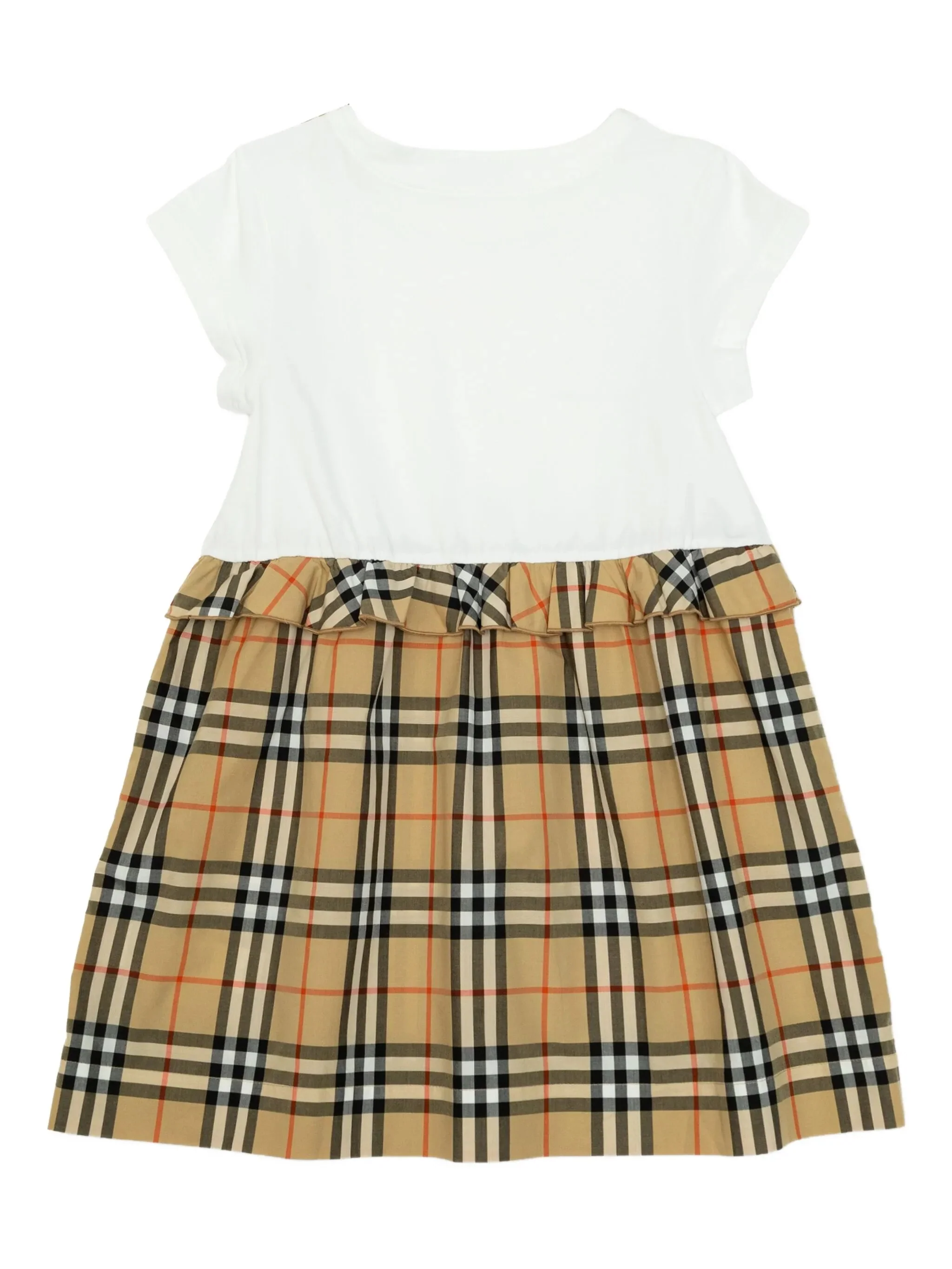 Burberry Kids Short-Sleeve Mini Dress with Ruffled Trims - Image 2