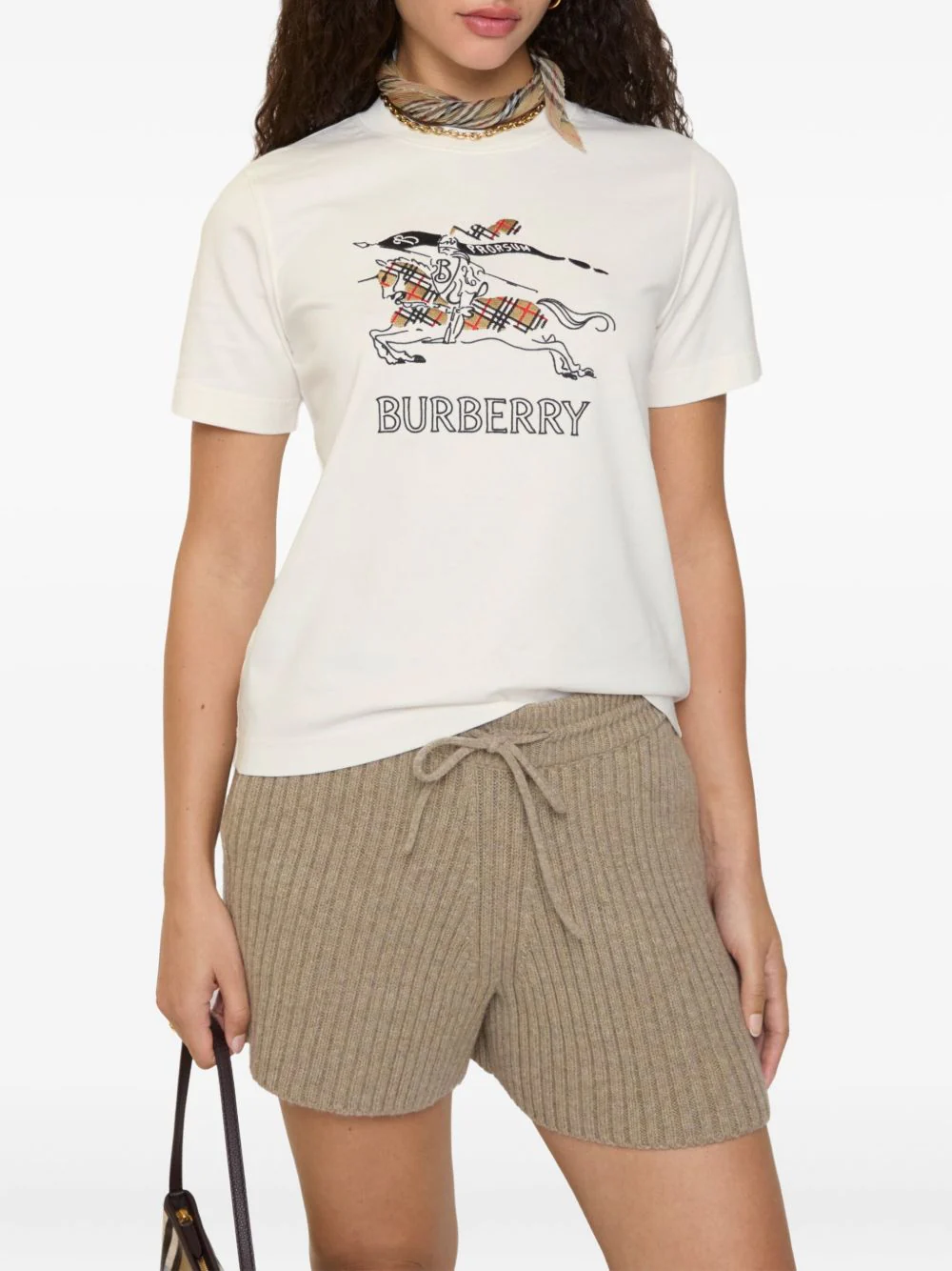 Burberry Lightweight Cotton Jersey T-Shirt with Ribbed Collar - Image 2