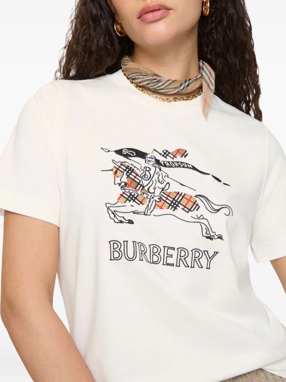 Burberry Lightweight Cotton Jersey T-Shirt with Ribbed Collar - Image 3