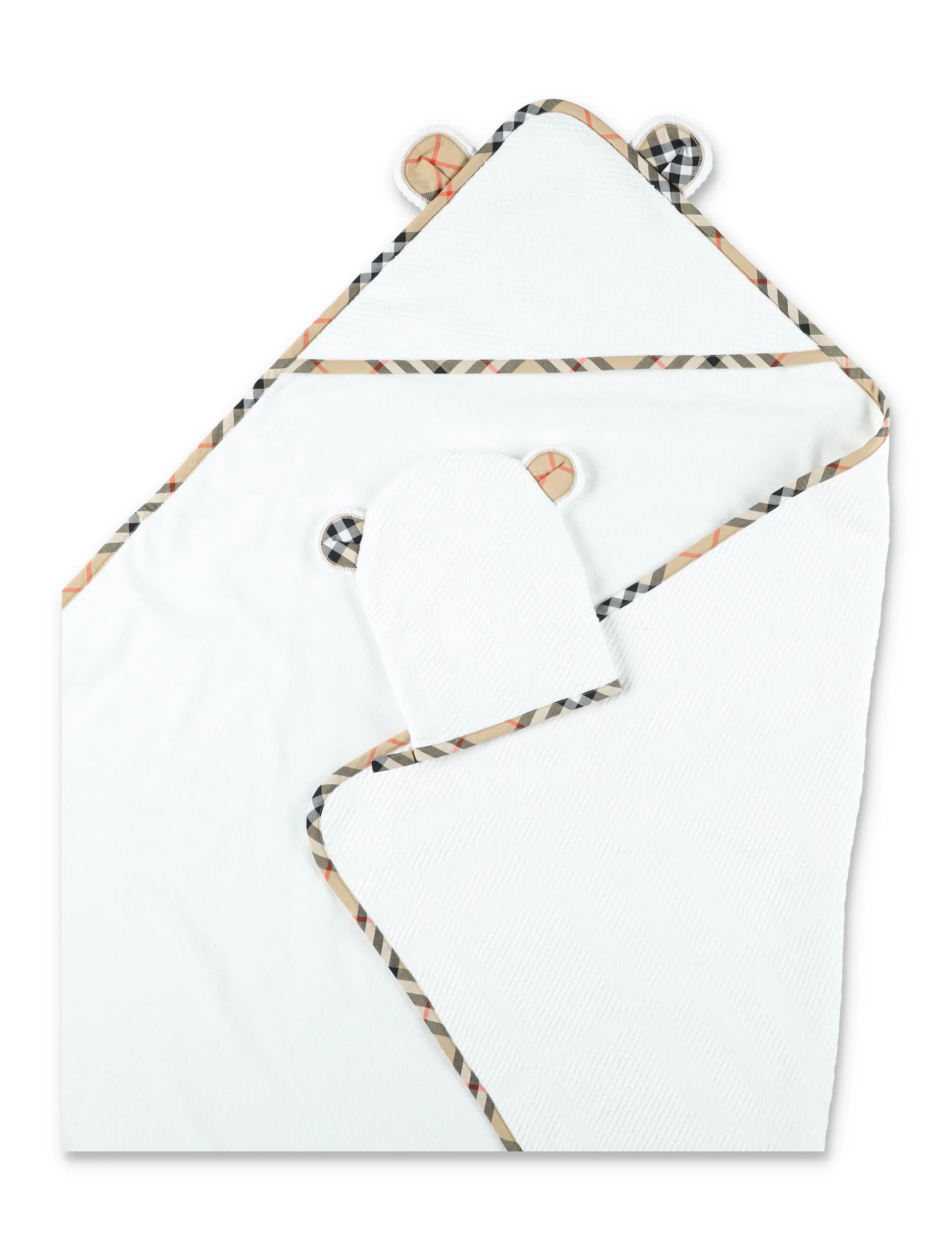 Burberry Mini Baby Hooded Towel Set with Bear Ears - Image 2