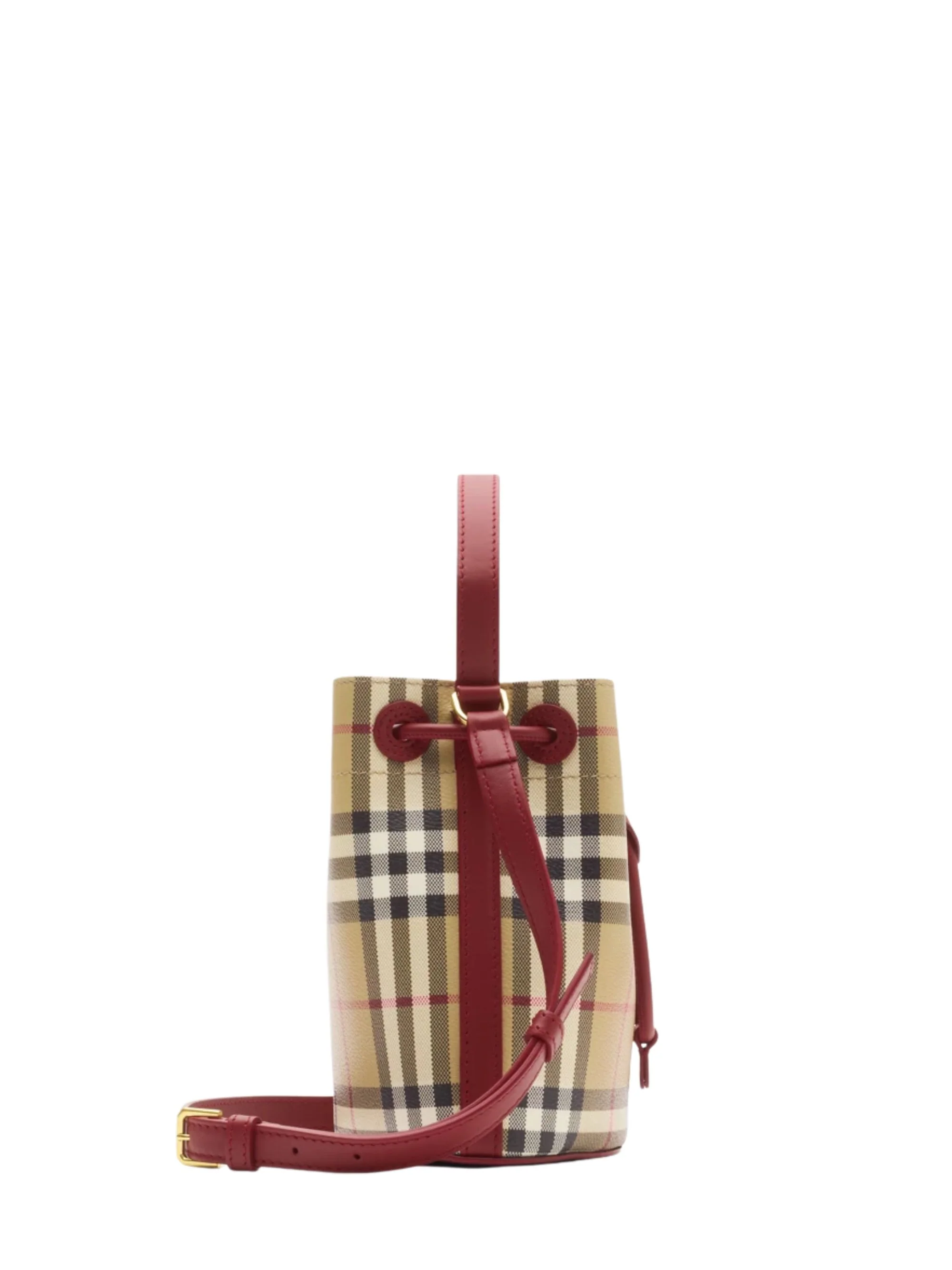 Burberry Printed Canvas Mini Check Bucket Bag - Image 2