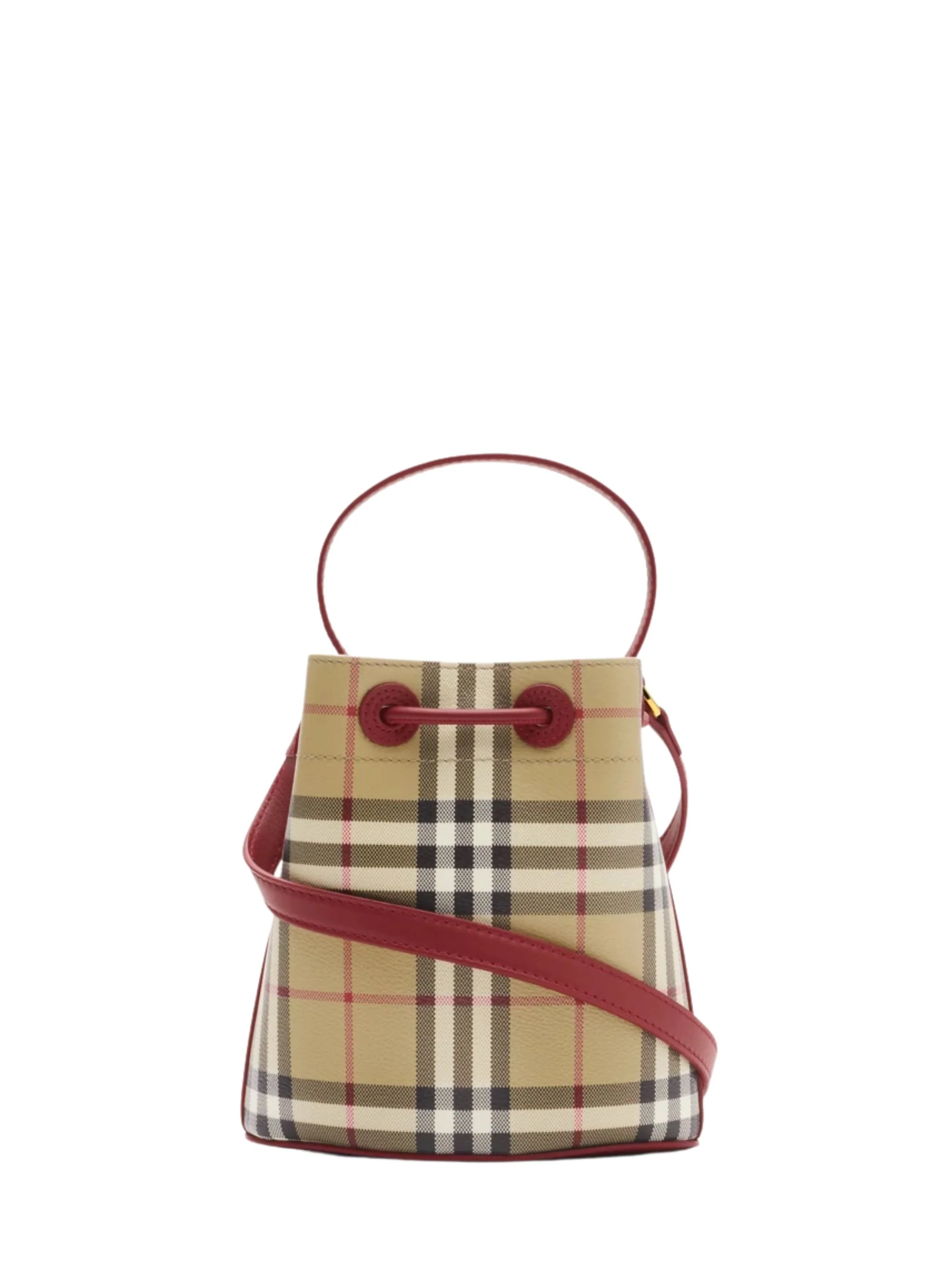 Burberry Printed Canvas Mini Check Bucket Bag - Image 3