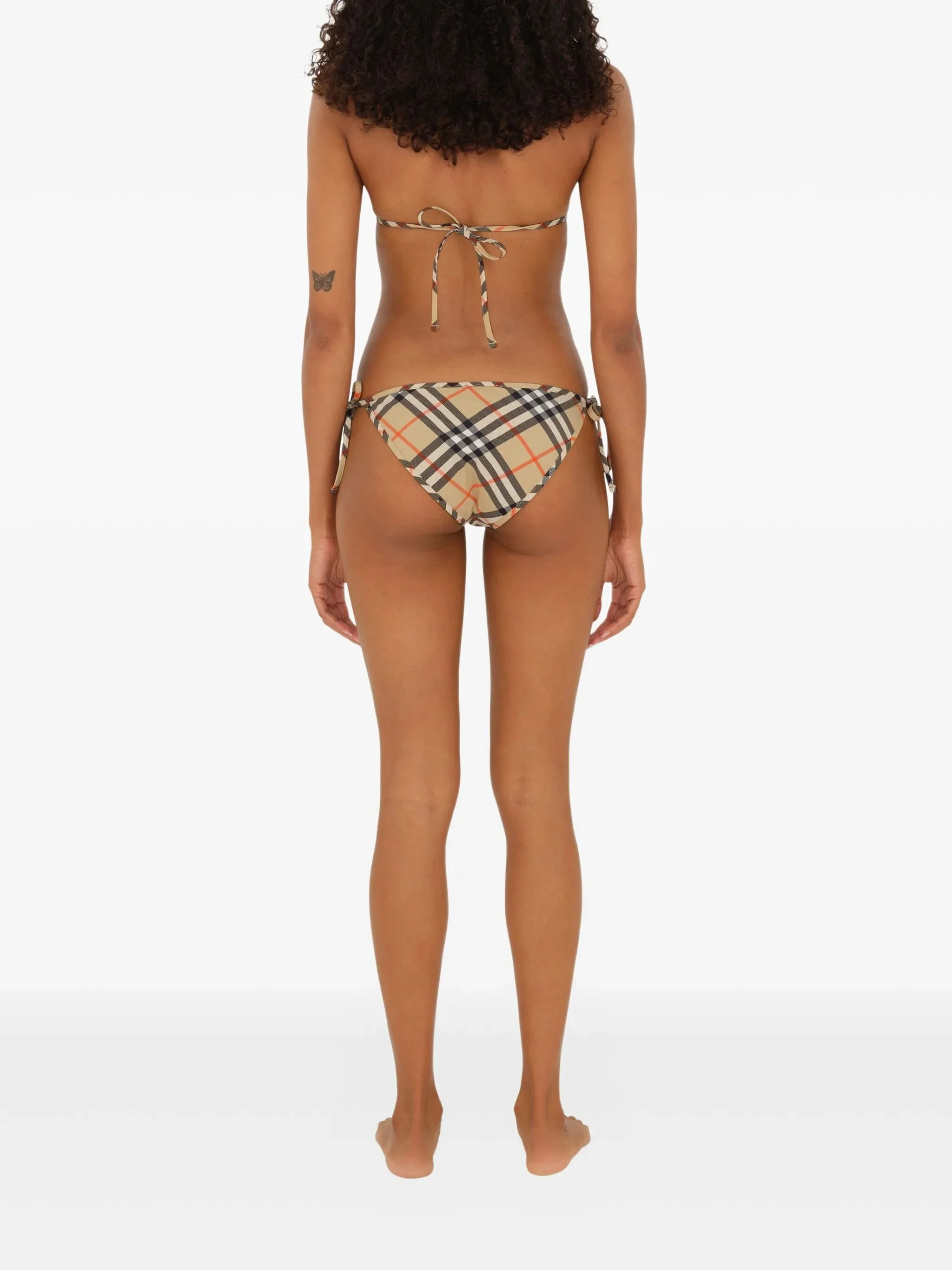 Burberry Stylish Stretch Bikini Top with Checkered Design and Adjustable Features - Image 4