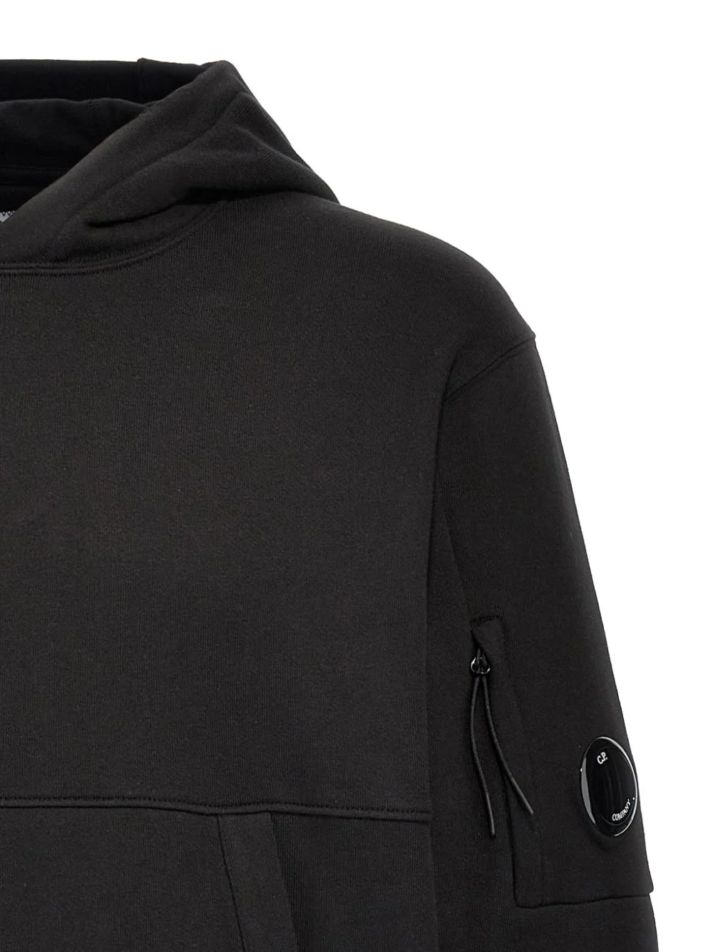 C.p. Company Classic Hooded Cotton Hoodie with Zip Sleeve Pocket - Image 4