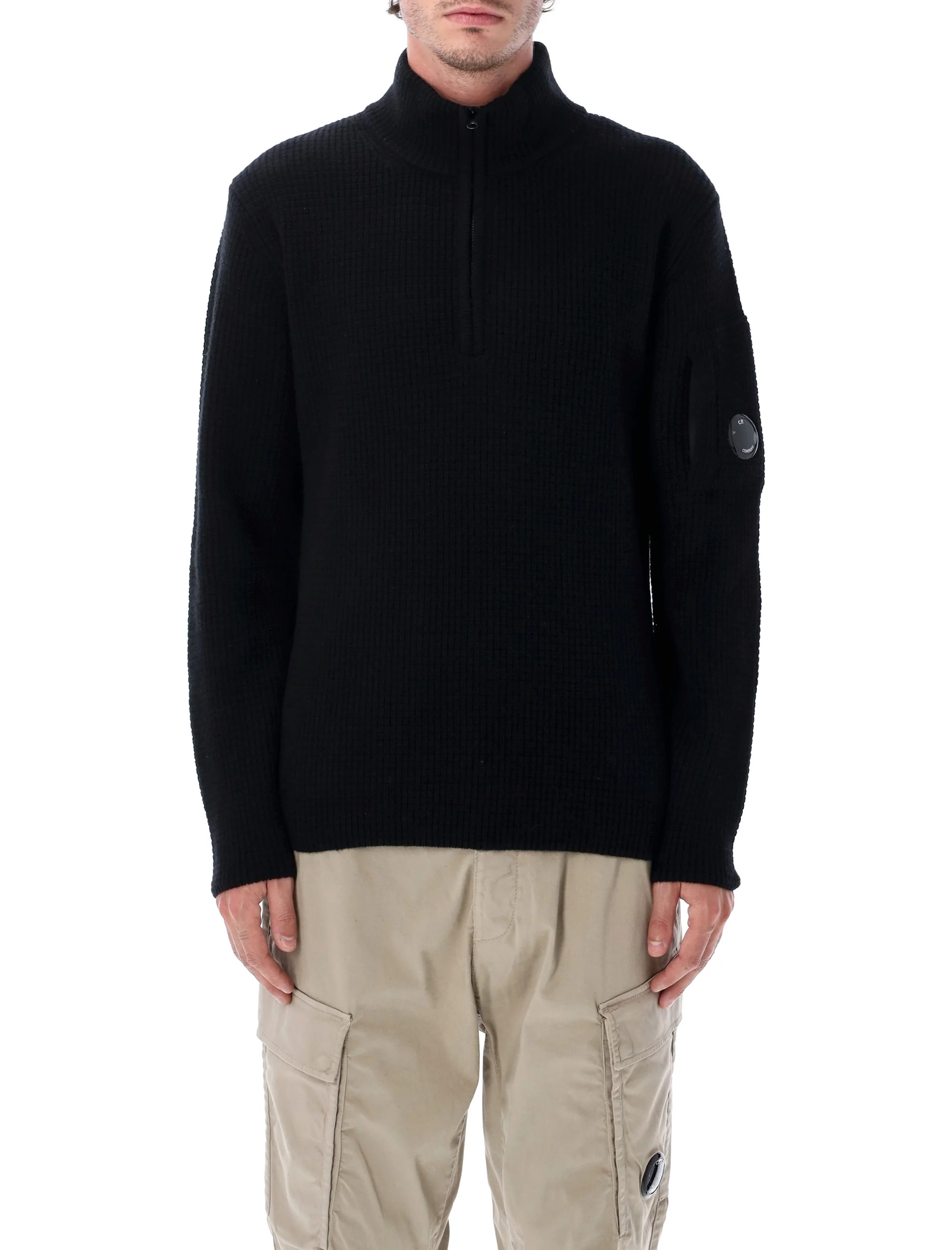C.P. COMPANY Half Zip Lambswool Jumper