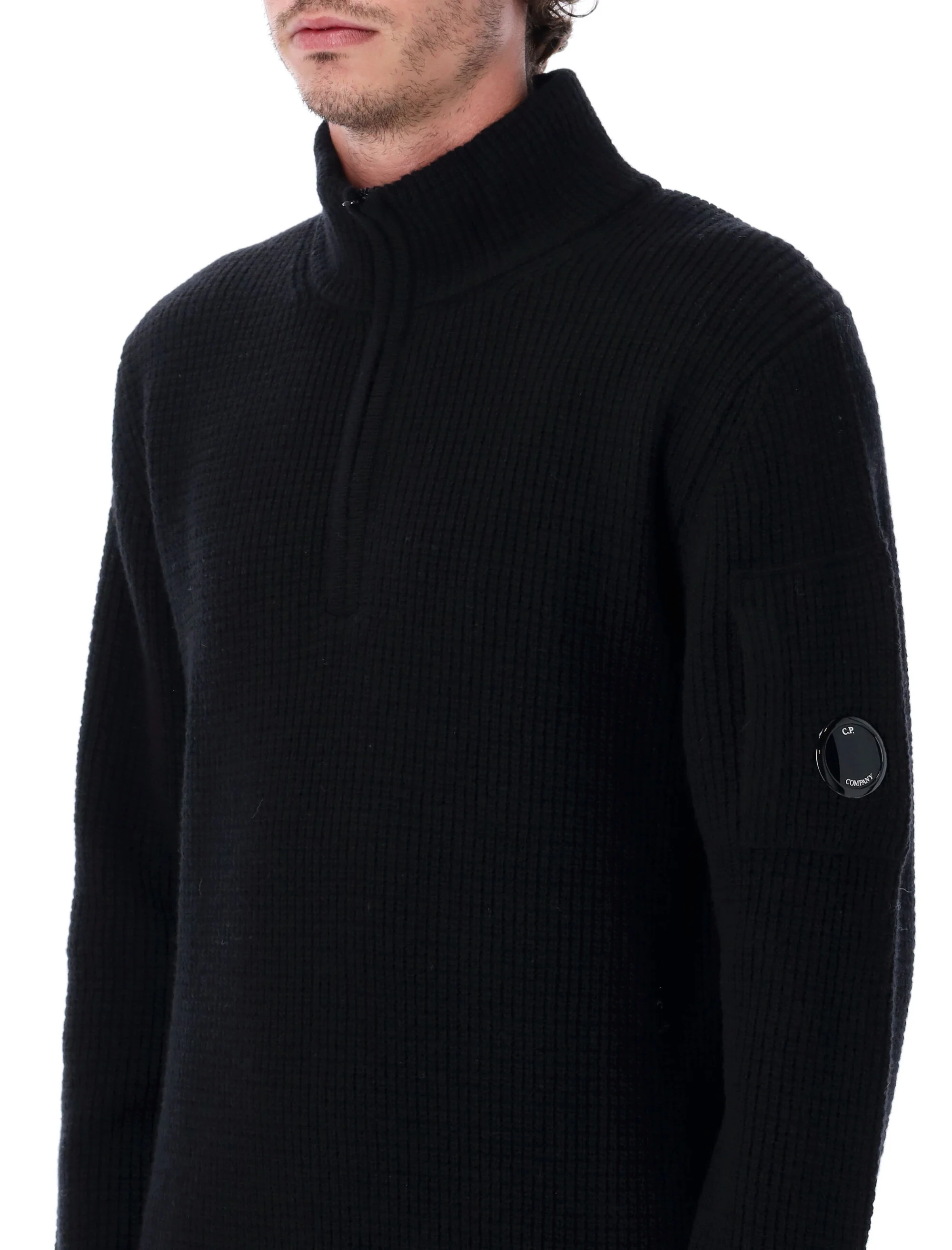 C.P. COMPANY Half Zip Lambswool Jumper - Image 3