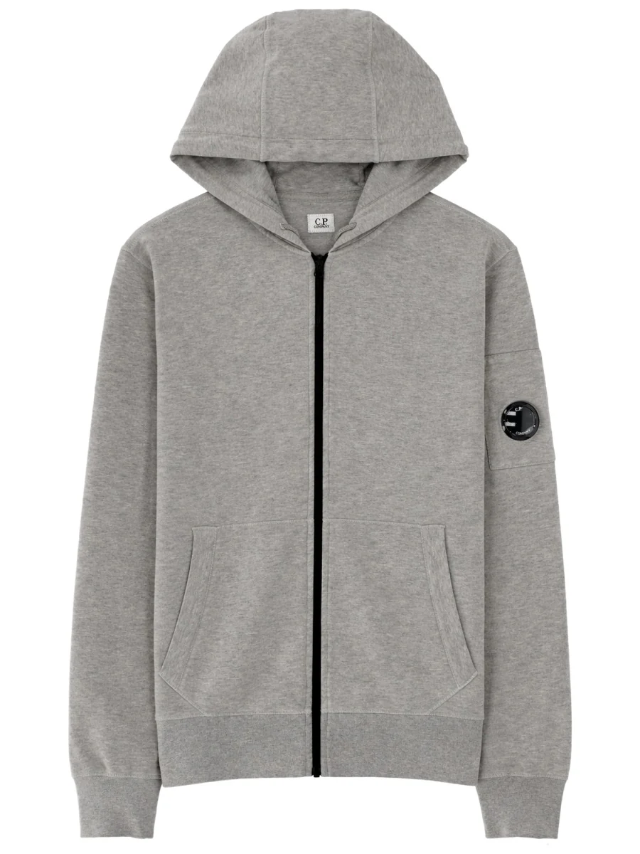 C.P. COMPANY Light Fleece Zip Hooded Lens Sweatshirt
