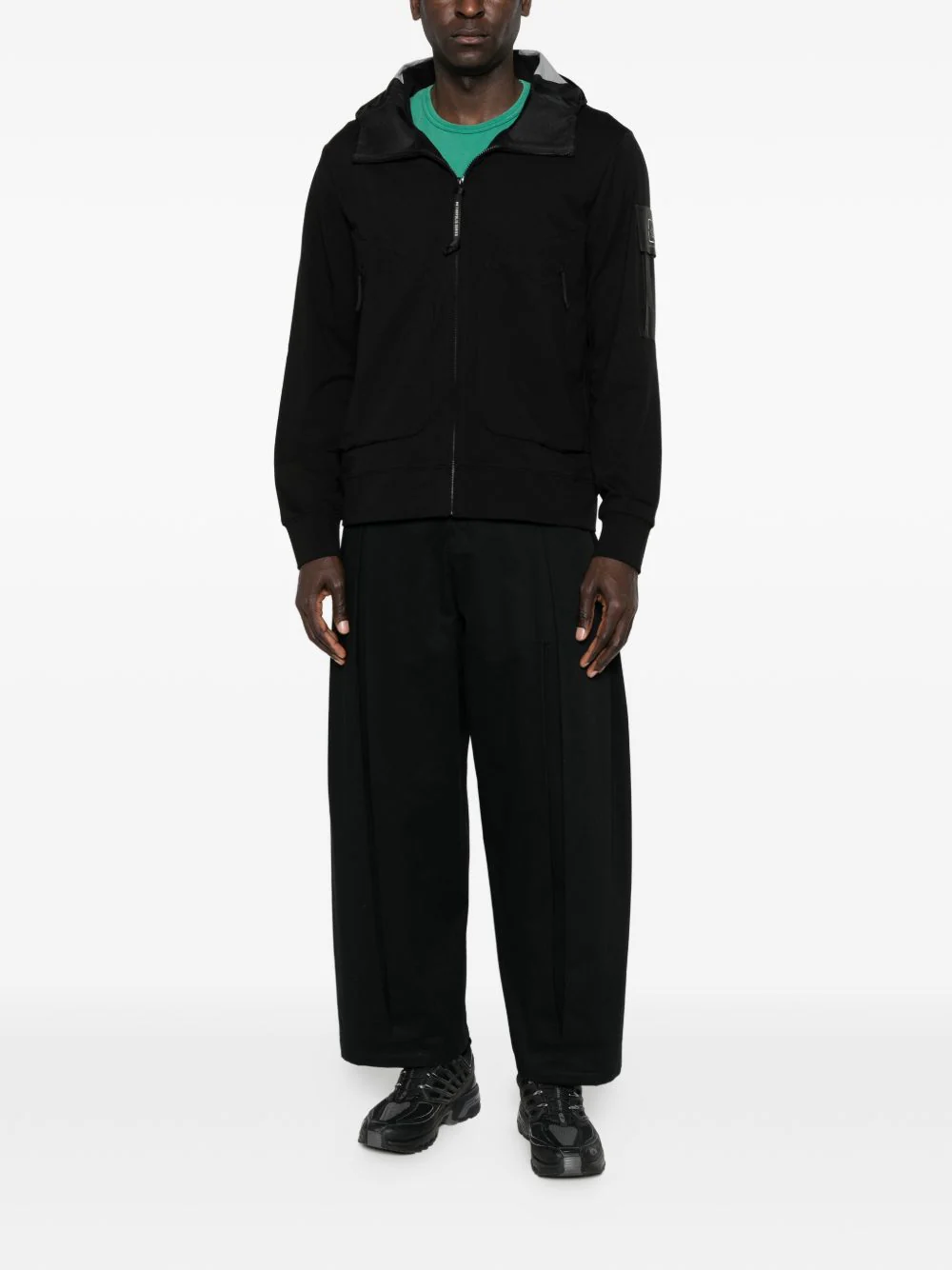 C.p. Company Zip Fastening Hooded Sweatshirt with Logo Patch and Front Pockets - Image 7
