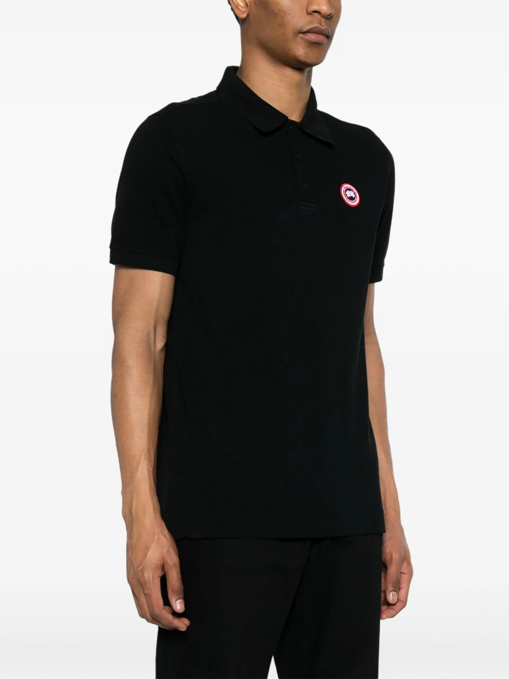 Canada Goose Rib-Knit Collared Tee with Sleeve Cuffs - Medium - Image 3