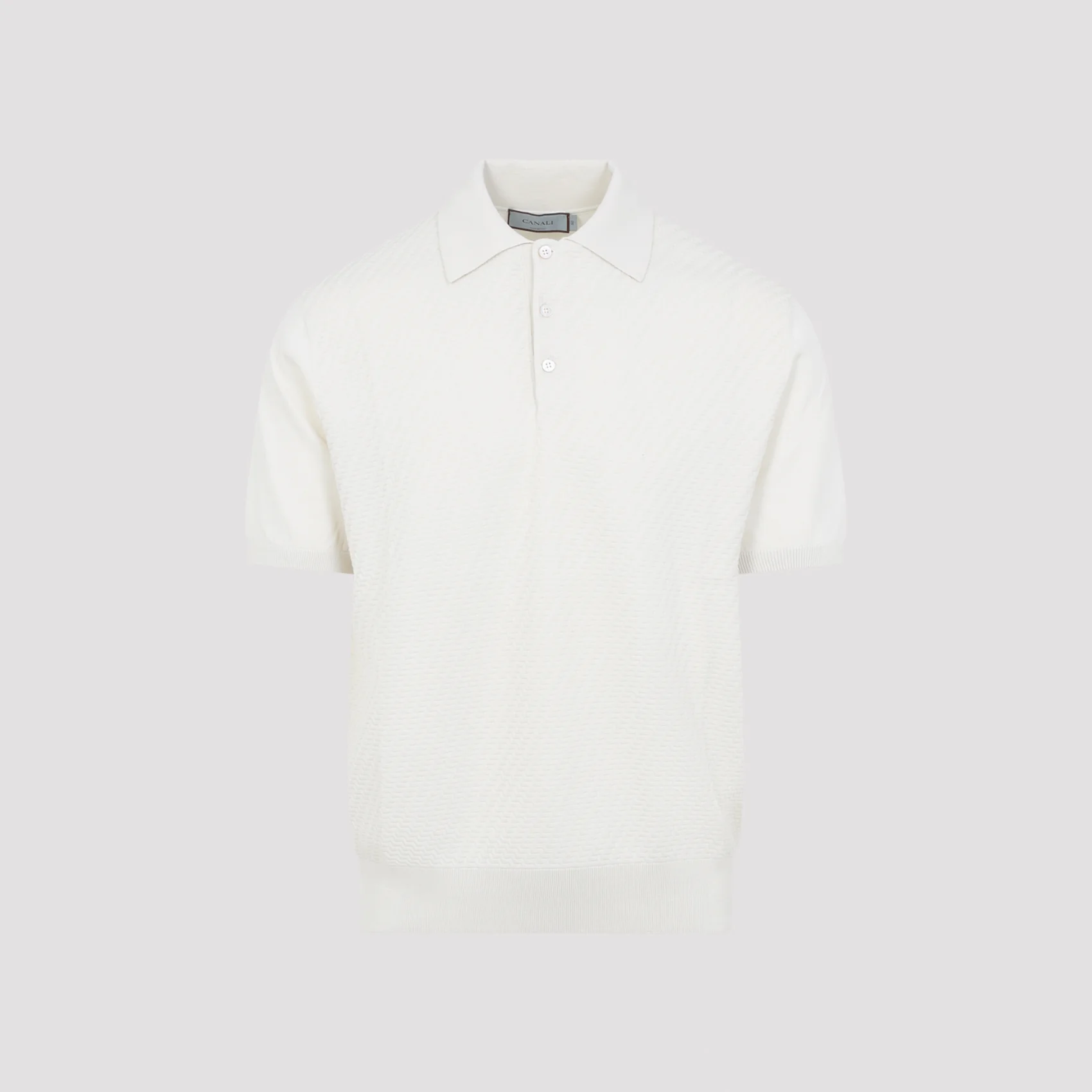 Canali Short-sleeved Cotton and Silk Regular Fit Polo Shirt - Image 3