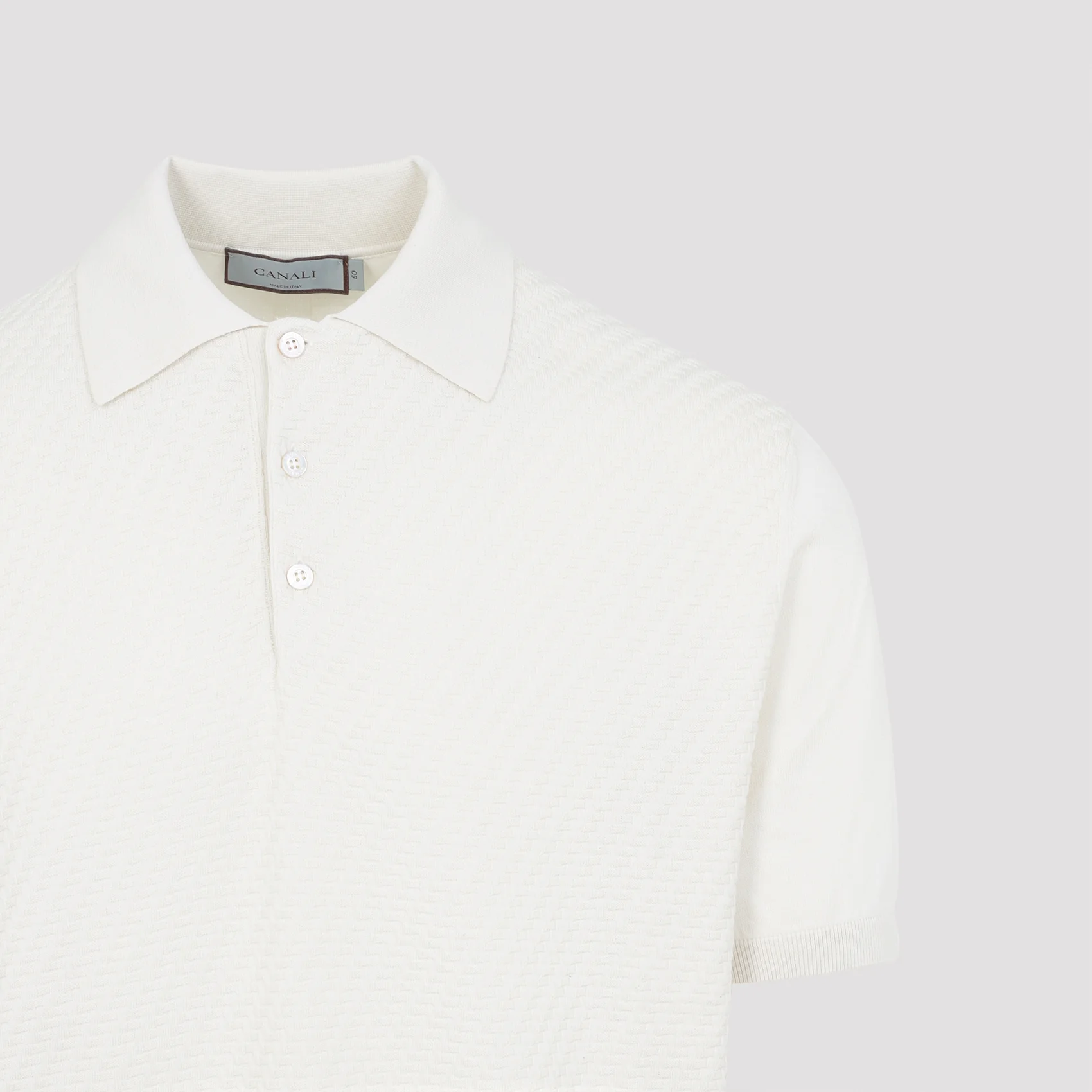 Canali Short-sleeved Cotton and Silk Regular Fit Polo Shirt - Image 5