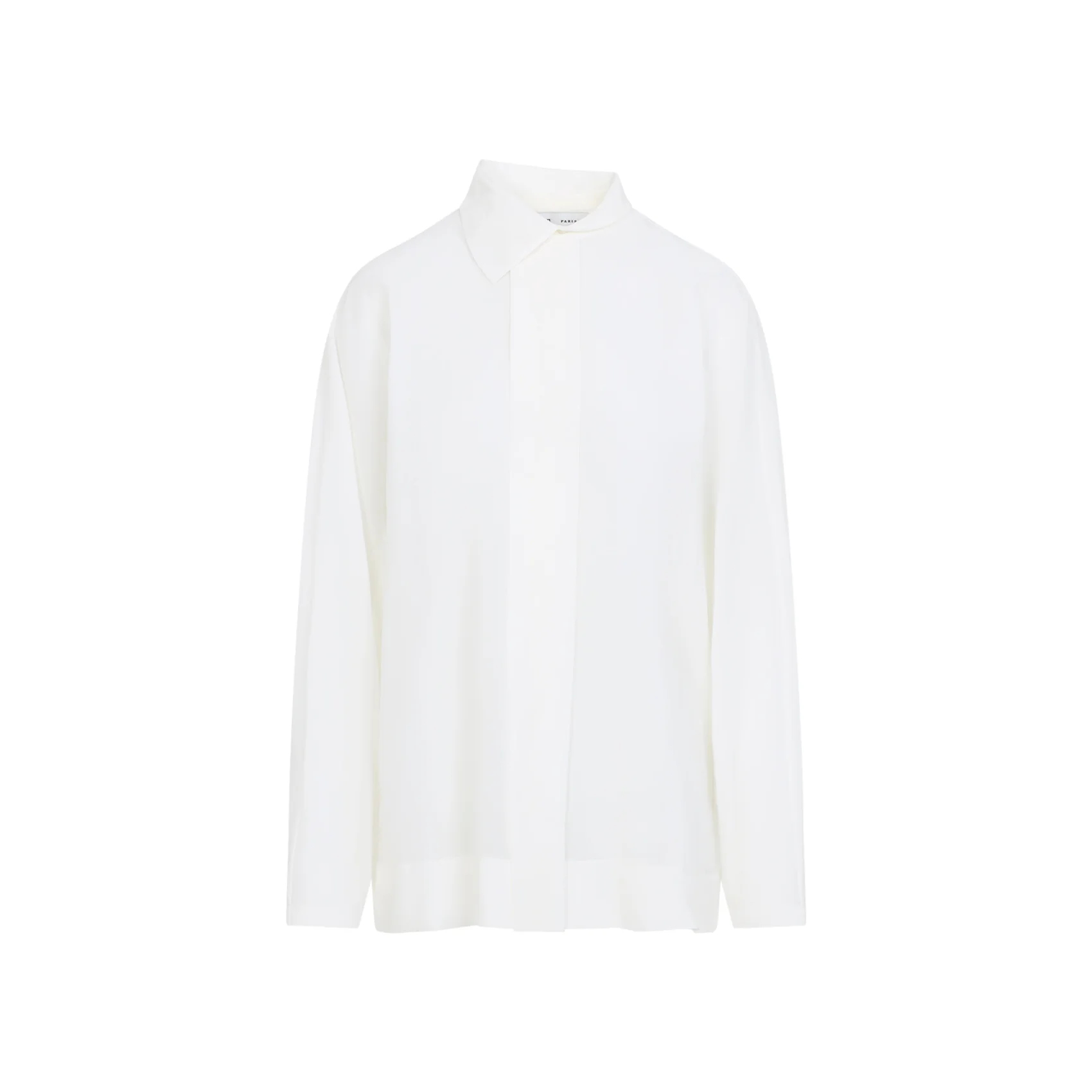 Carven Asymmetrical Collar Shirt in Cotton Voile - Image 2