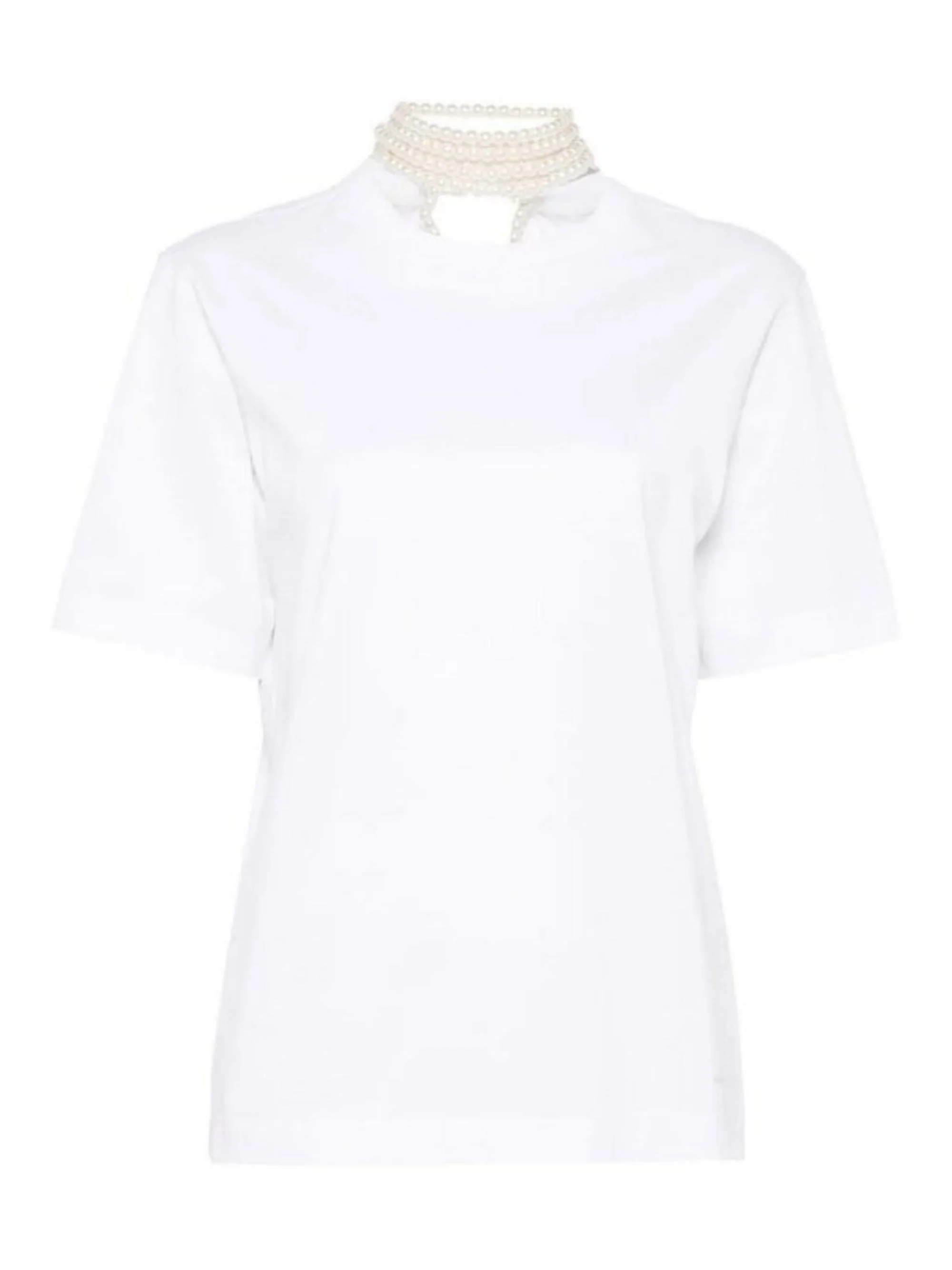 Carven Embellished V-Neck Cotton T-Shirt
