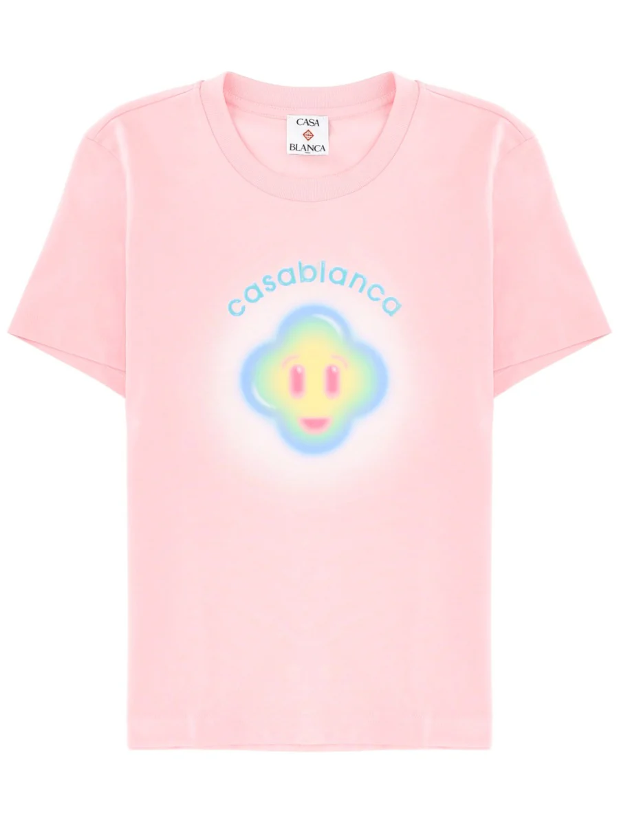 CASABLANCA Airbrush Smiley Fitted Short Sleeve T-Shirt