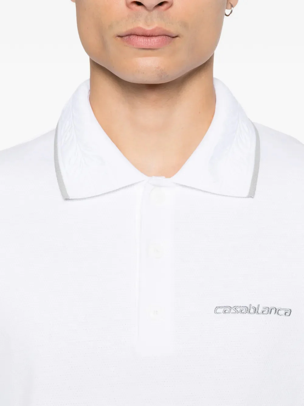 Casablanca Classic Cotton Pique Polo Shirt - Size M - Image 5
