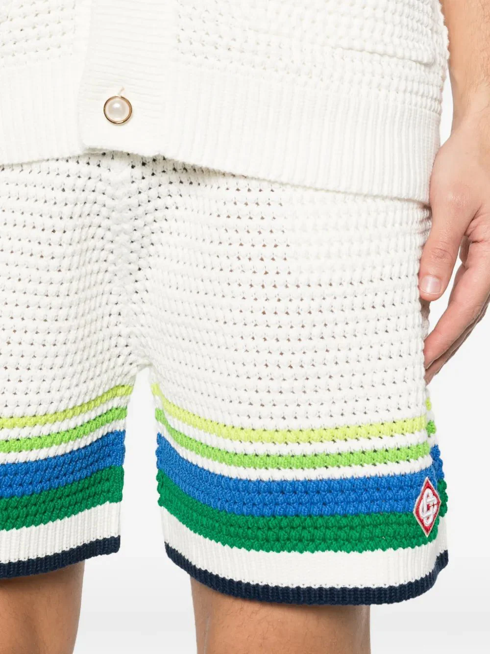 Casablanca Cotton Stripe Shorts for Men - SS26 - Image 5