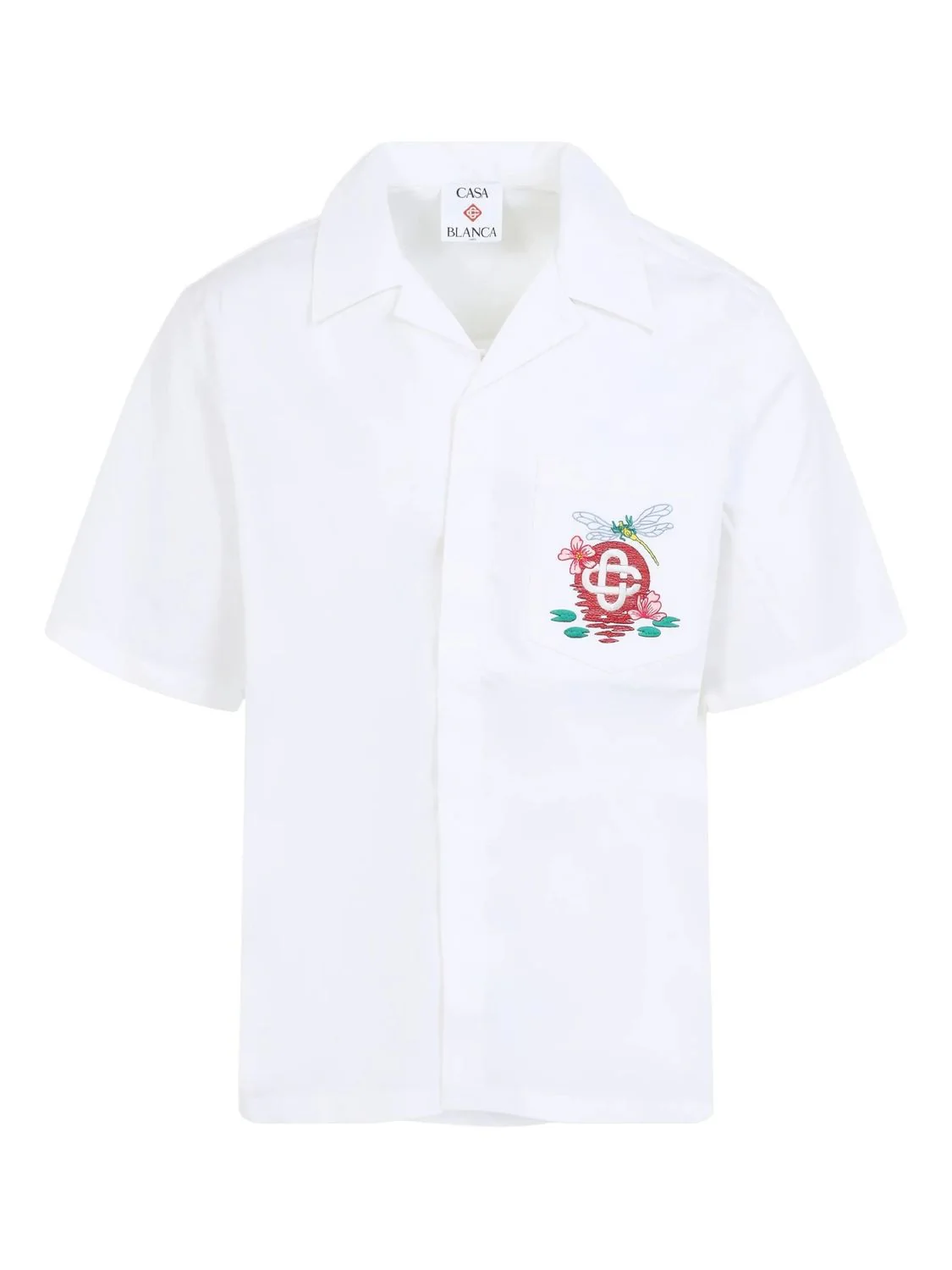 Casablanca Dragonfly Print Cotton Short Sleeve Shirt for Men