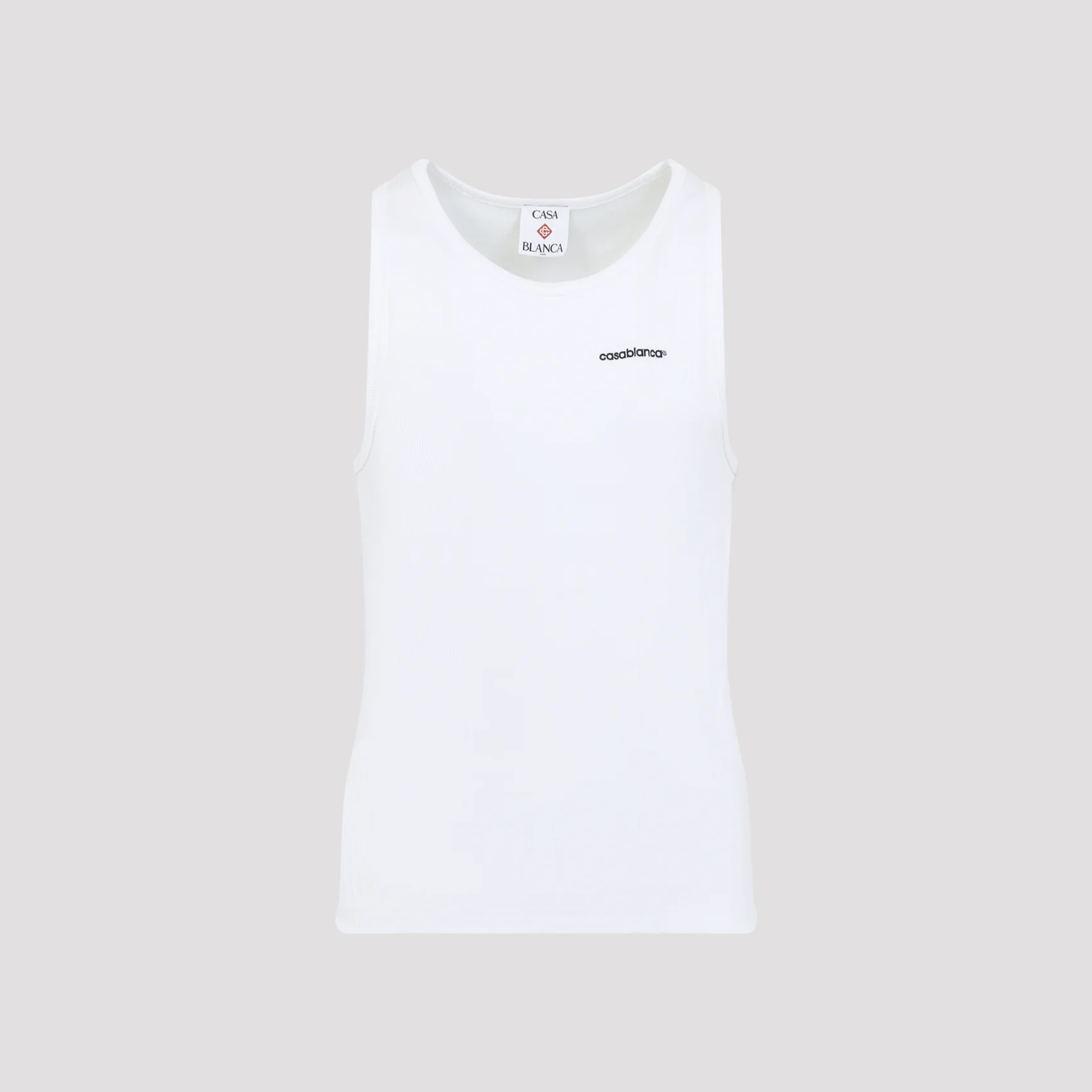 Casablanca Embroidered-logo Ribbed Tank Top - Image 3