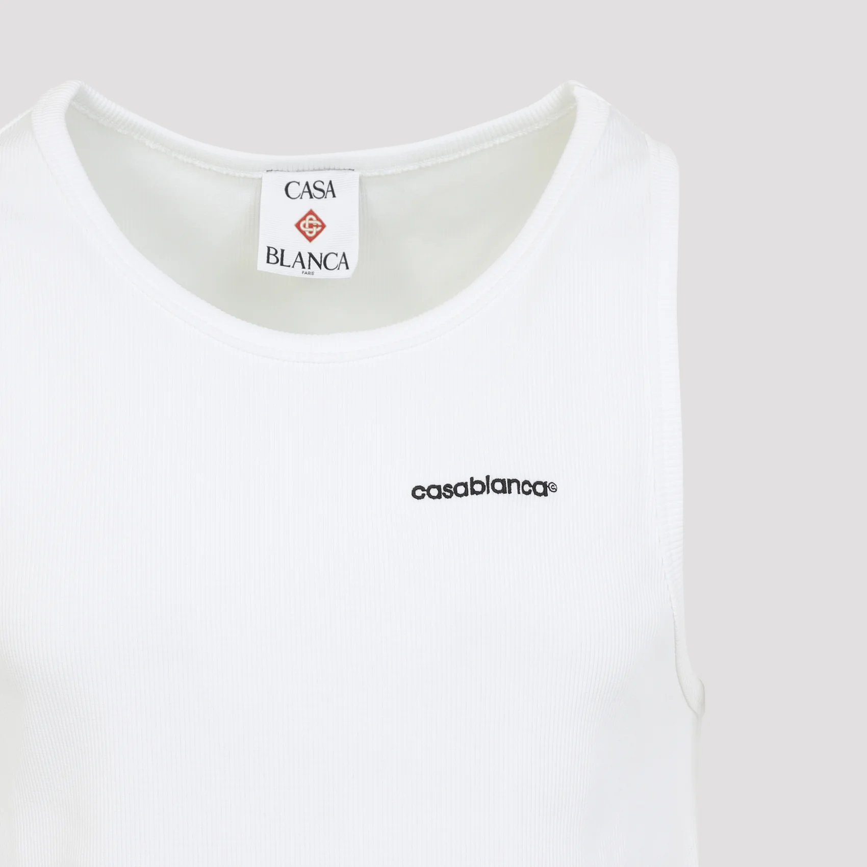 Casablanca Embroidered-logo Ribbed Tank Top - Image 5
