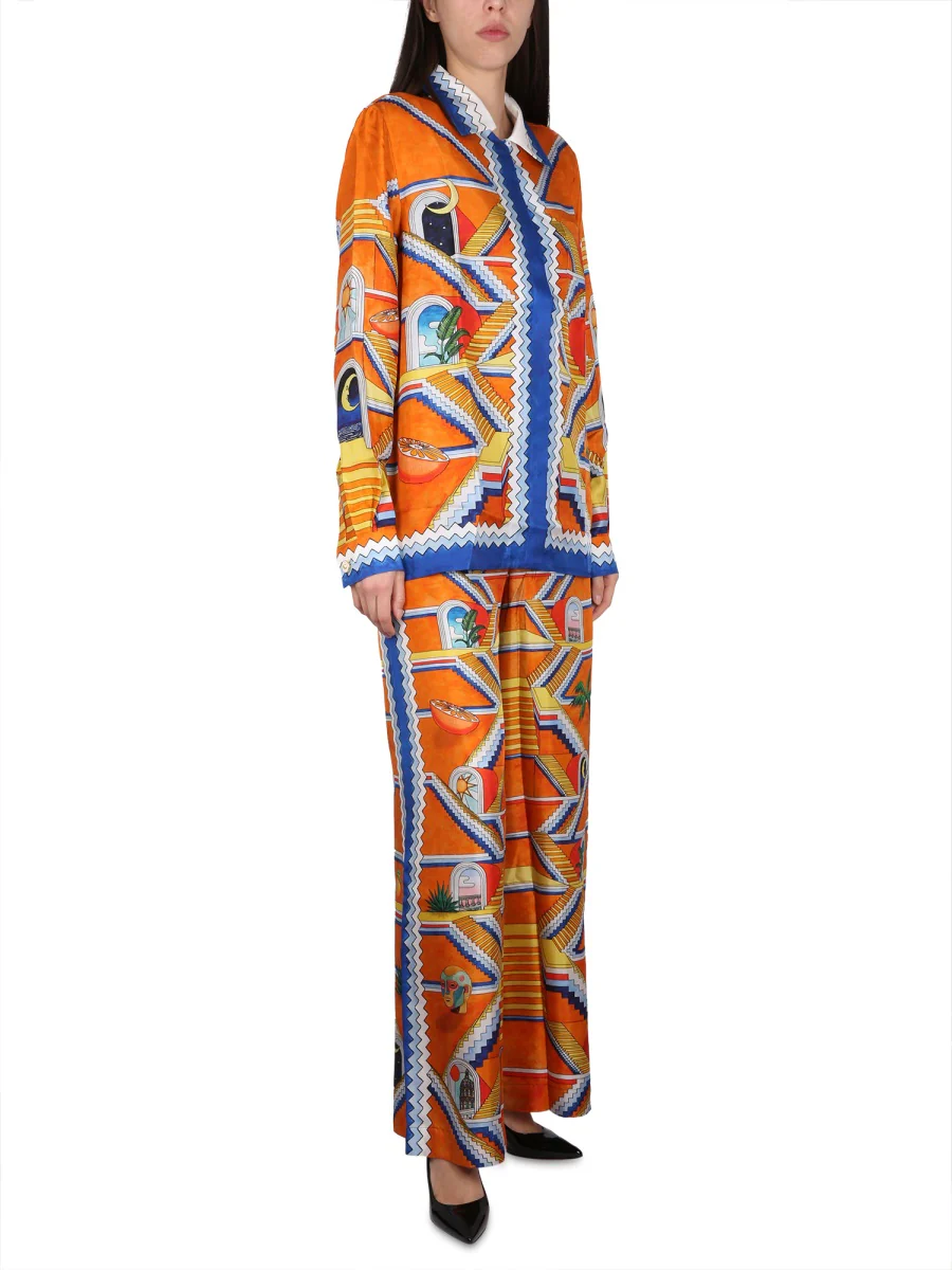 CASABLANCA Escalier Infini Silk Wide-leg Trousers - Image 2