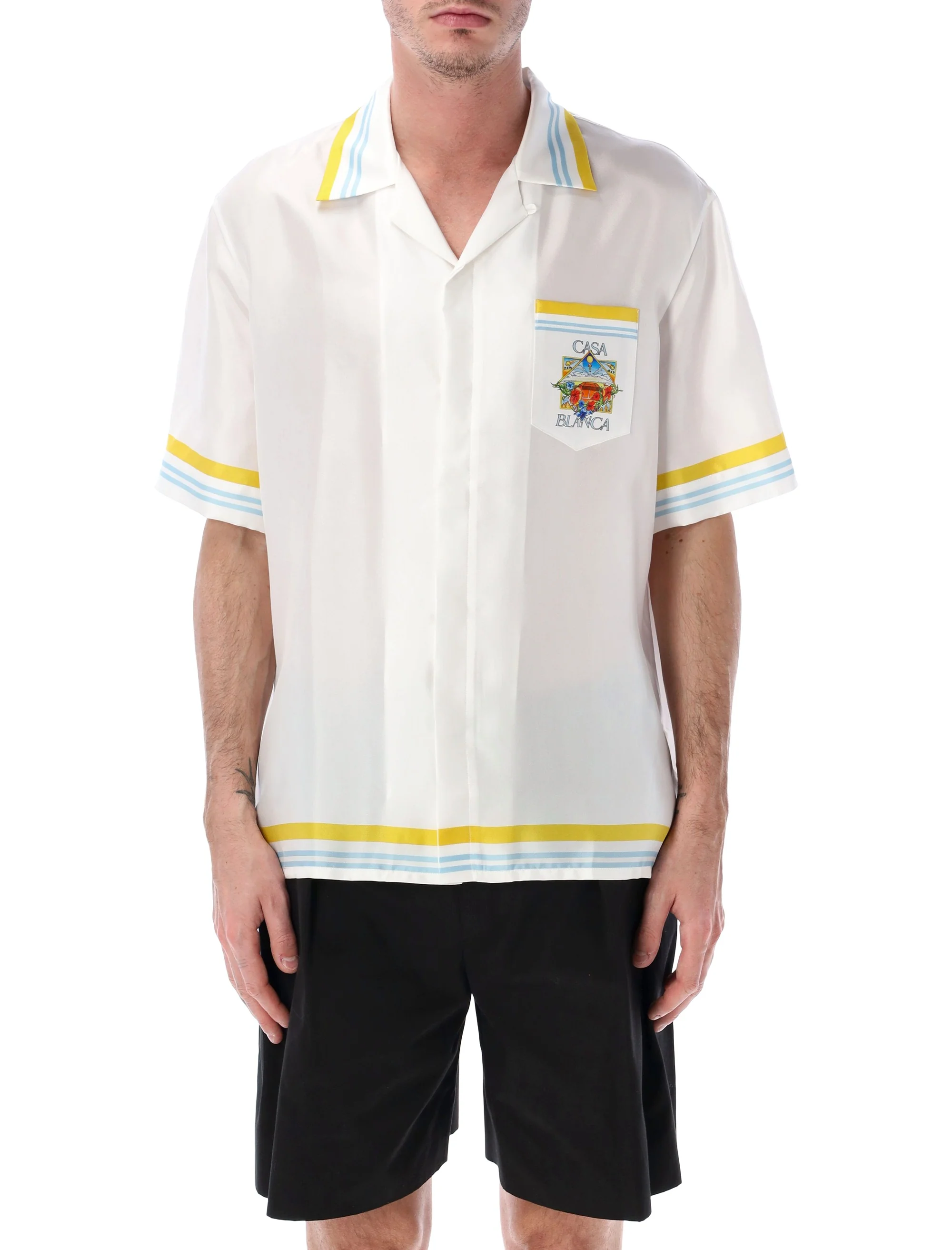 Casablanca Halftone Logo Short Sleeve Shirt