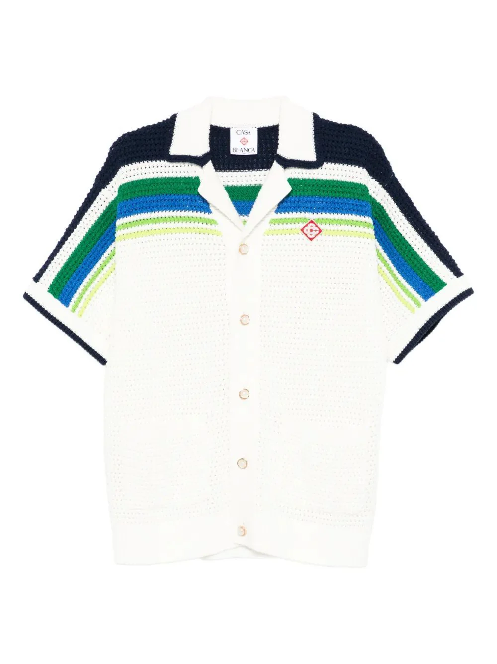 Casablanca Men's Casual Short Sleeve Cotton Shirt