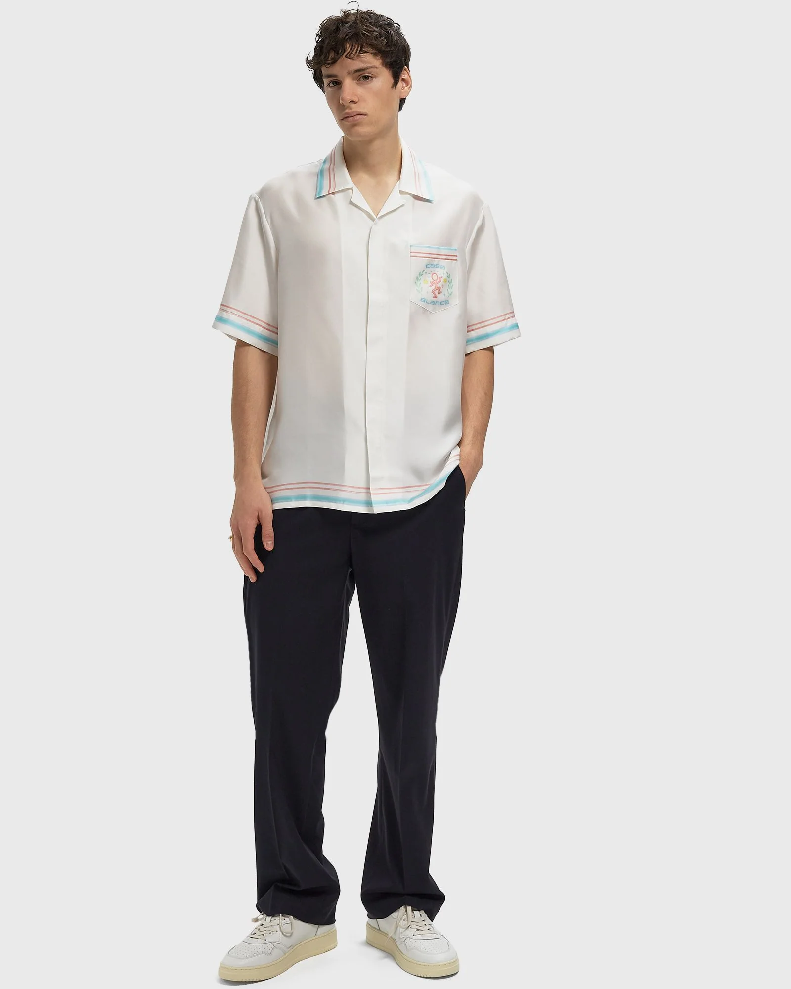 Casablanca Men's Short Sleeve Silk Twill Shirt - Dancejoy Collection - Image 3