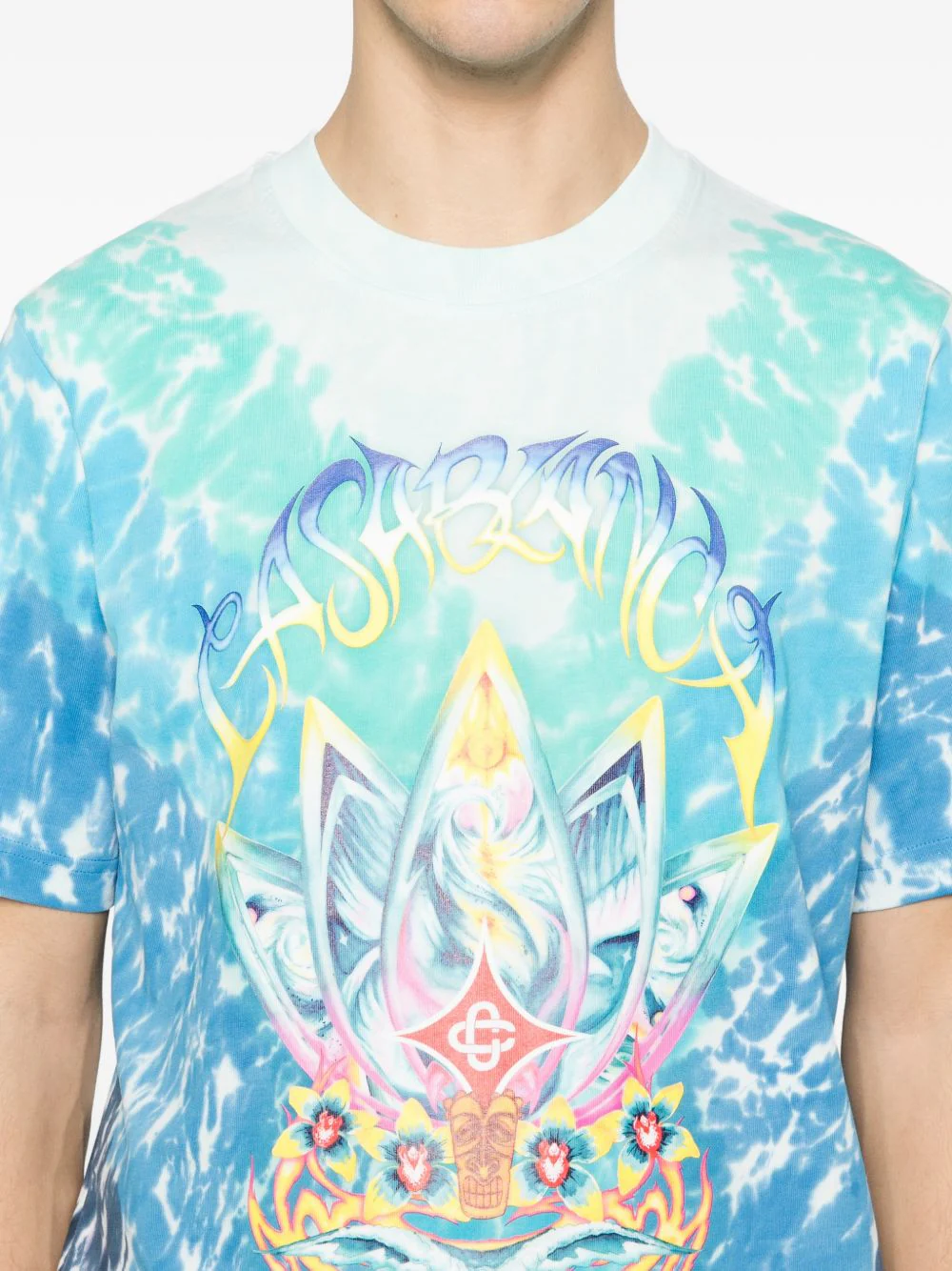 Casablanca Men's Tie-Dye Print Crew Neck T-Shirt - Size M - Image 5