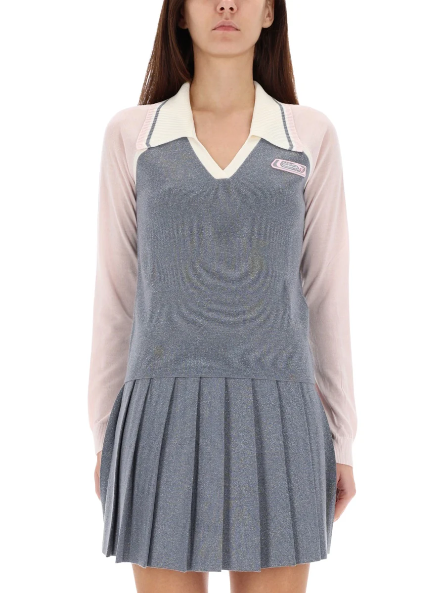 CASABLANCA Merino Tennis Long Sleeve Polo