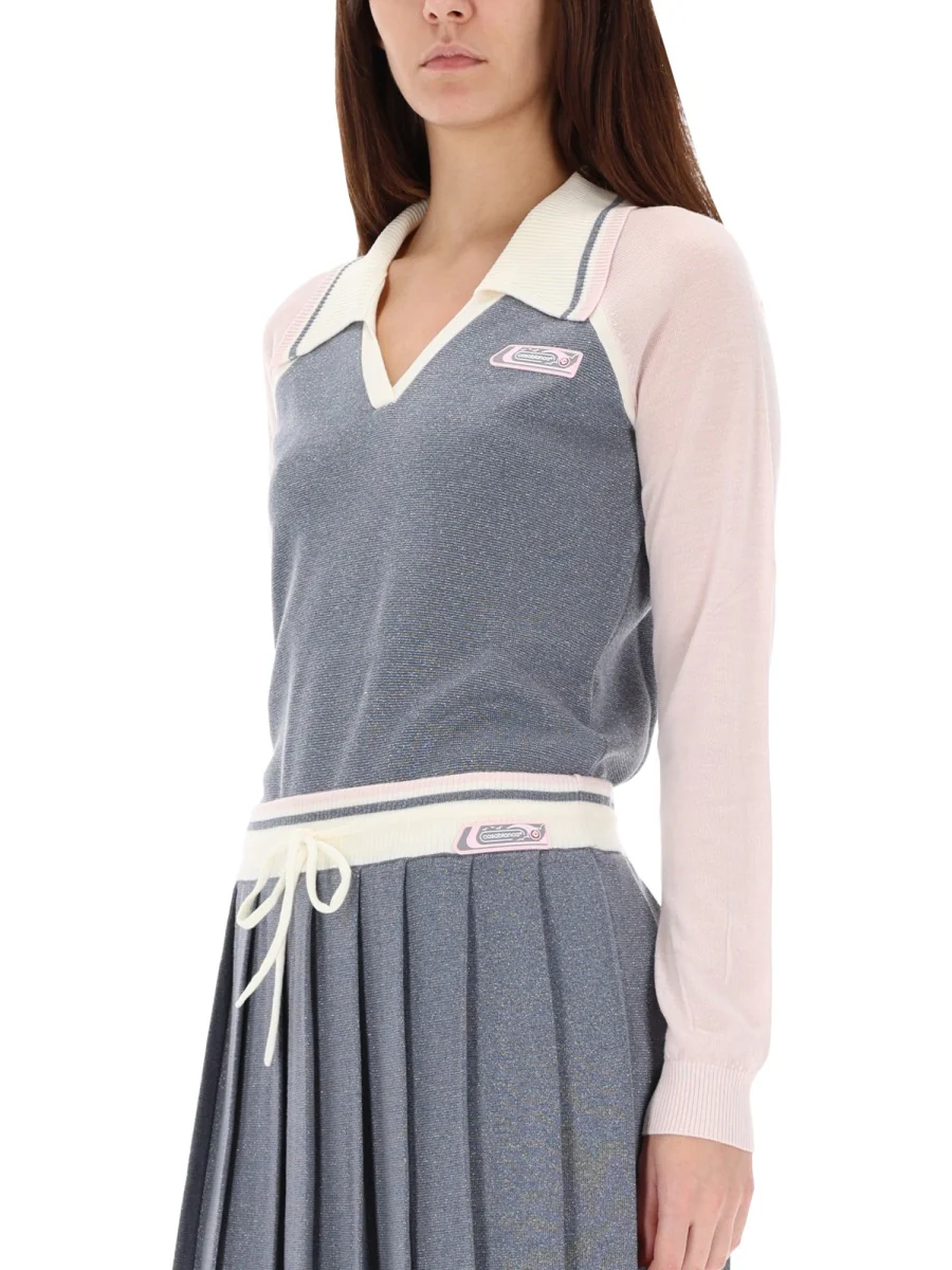 CASABLANCA Merino Tennis Long Sleeve Polo - Image 4