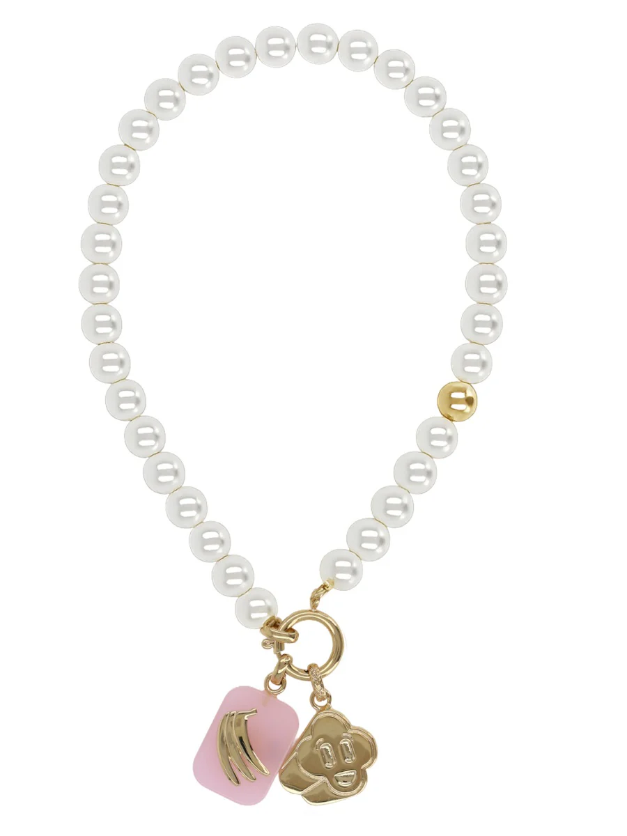 Casablanca Mini Statement Necklace with Quartz and Brass Accents