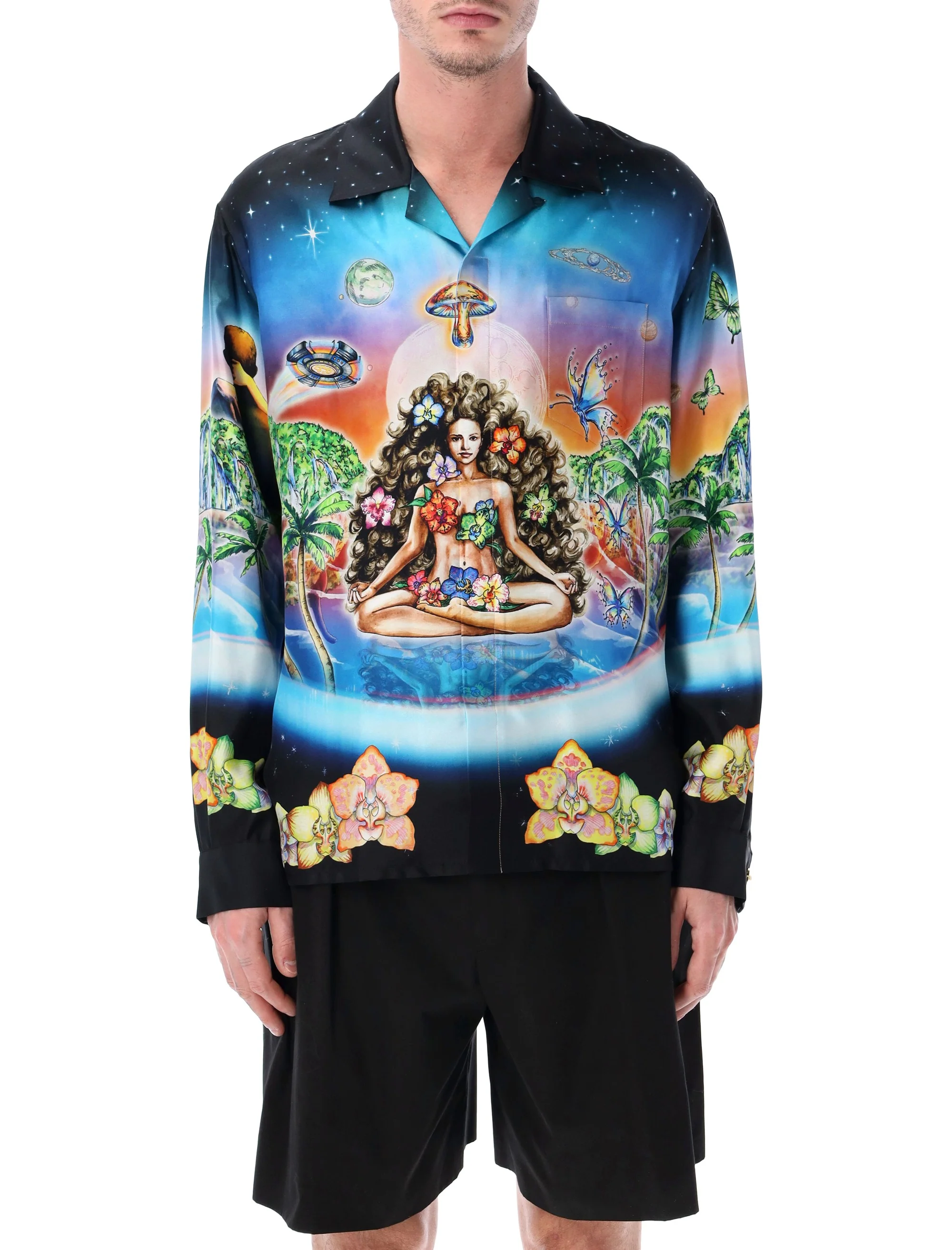 Casablanca Silk Mini T-Shirt for Men - SS26