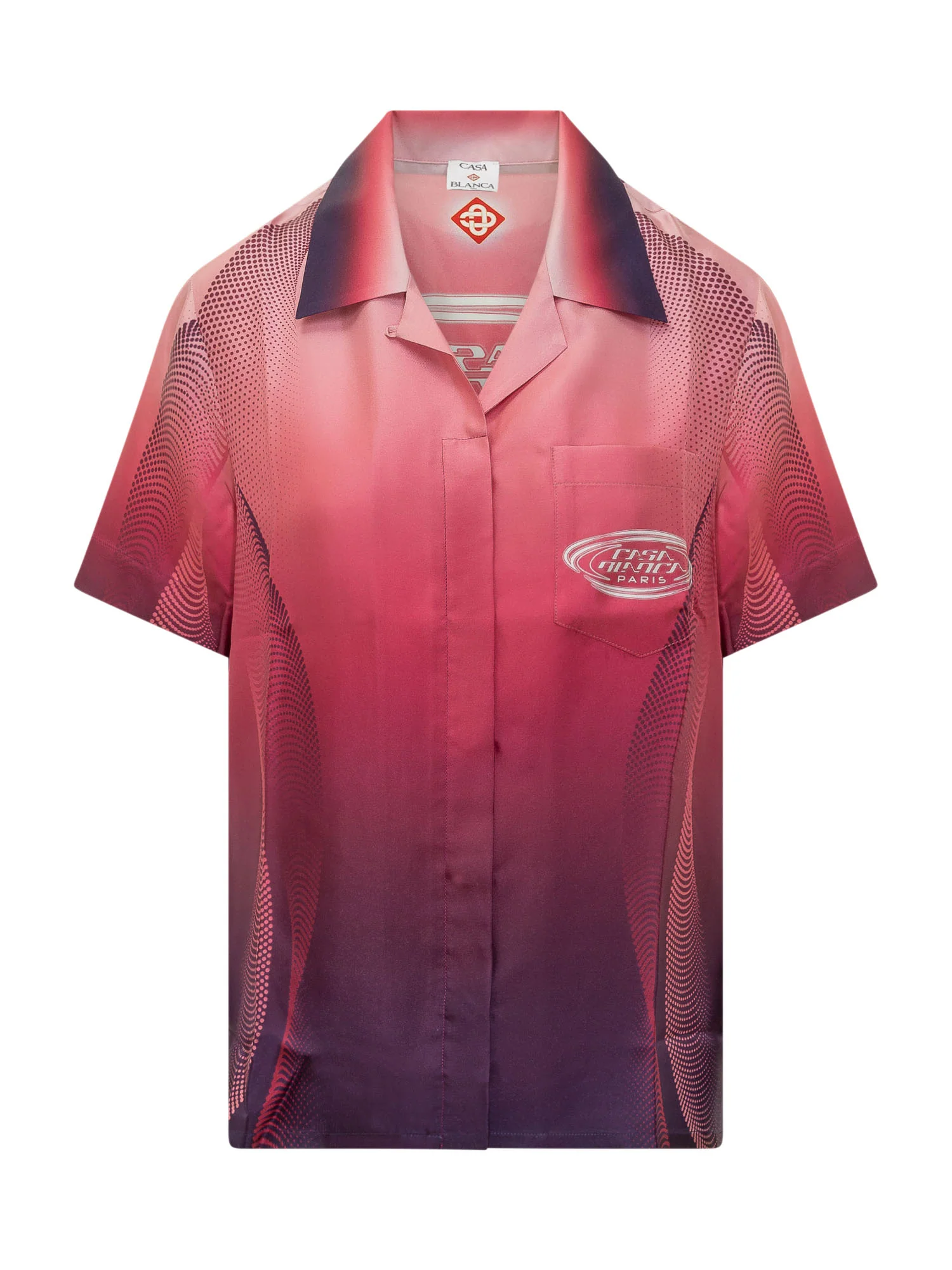 Casablanca Silk Shirt with Neck Applique - SS26