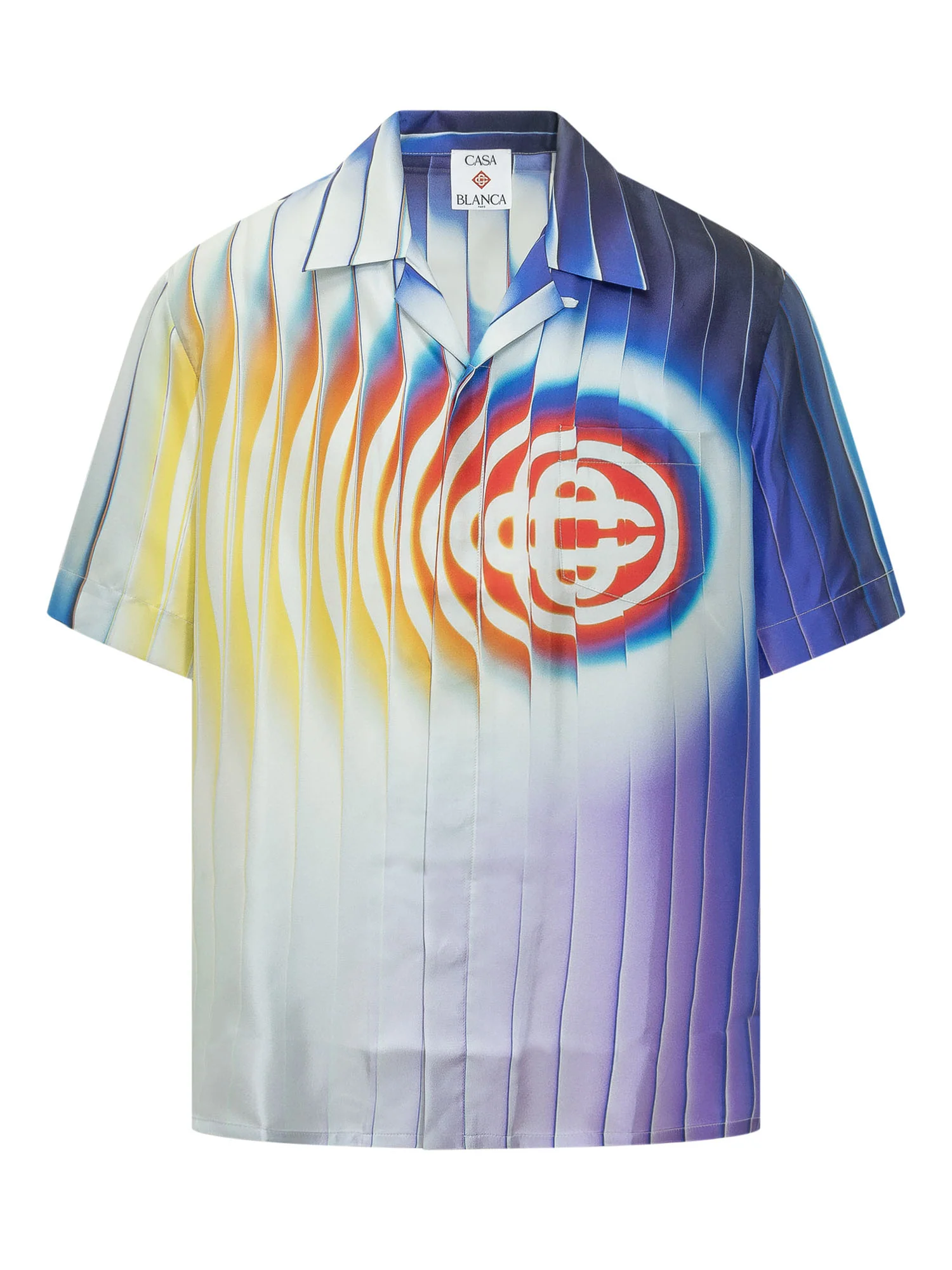 Casablanca Sleeves Cut Cuban Shirt with Graphic Print