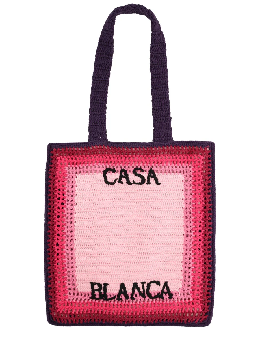 CASABLANCA Square-shaped Crochet Tote Bag - Image 2