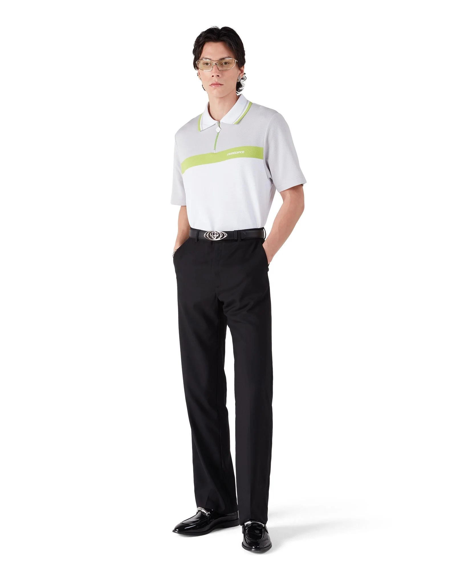 Casablanca Textured Pique Polo for Men - Image 2