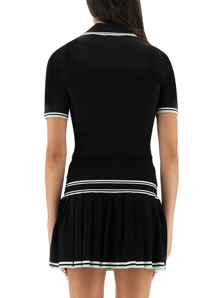 CASABLANCA Viscose V-Neck Polo Shirt - Image 3