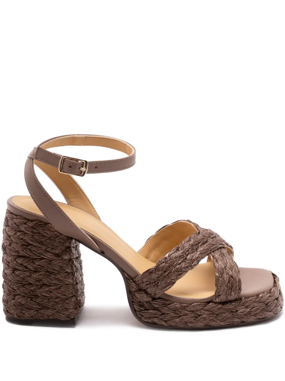 Castaner V-Neck Raffia Sandals with 10cm Heel