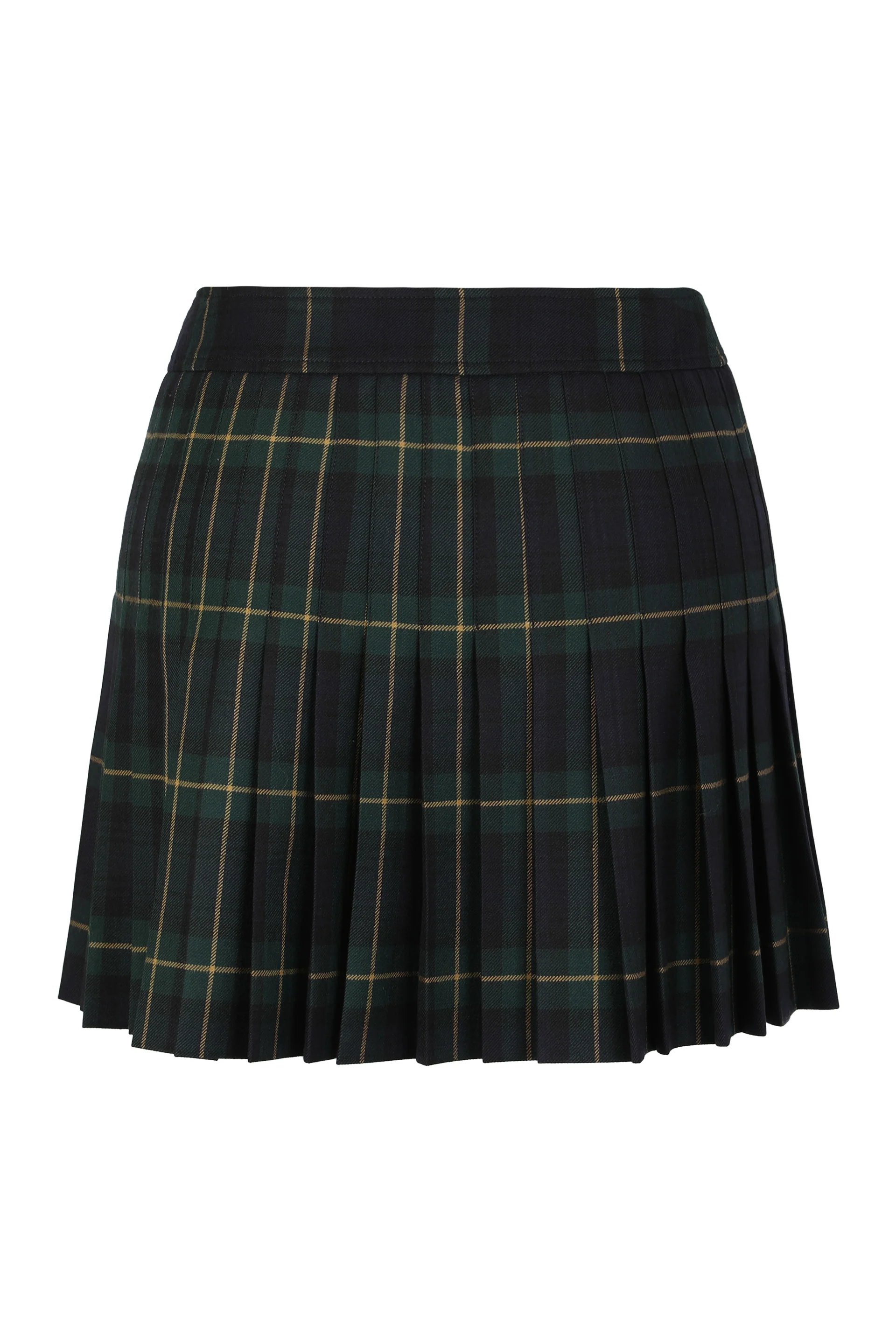 CELINE Kilt Mini Skirt in Tartan Wool - Image 2