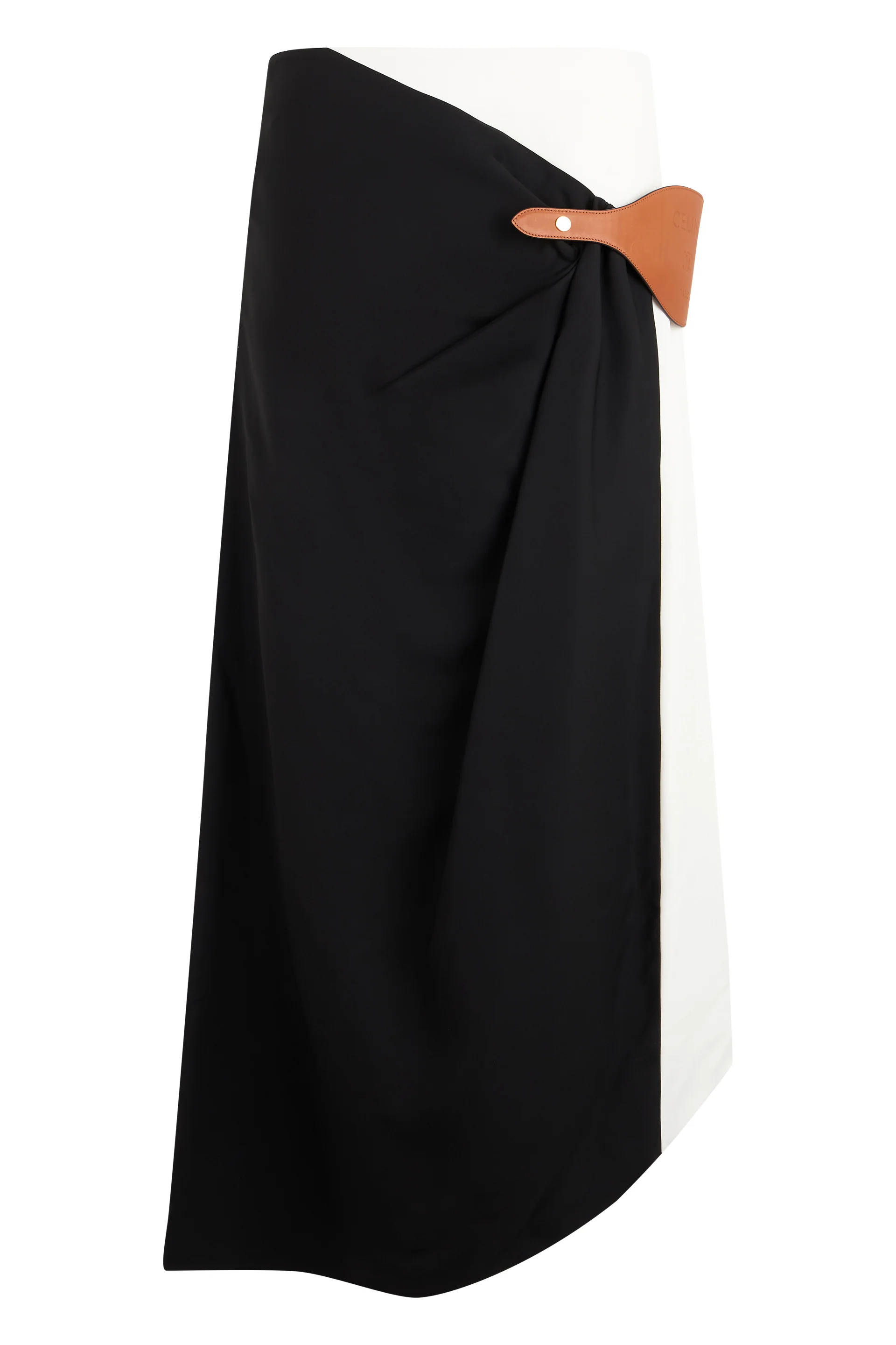 Celine Midi Skirt with Leather Insert