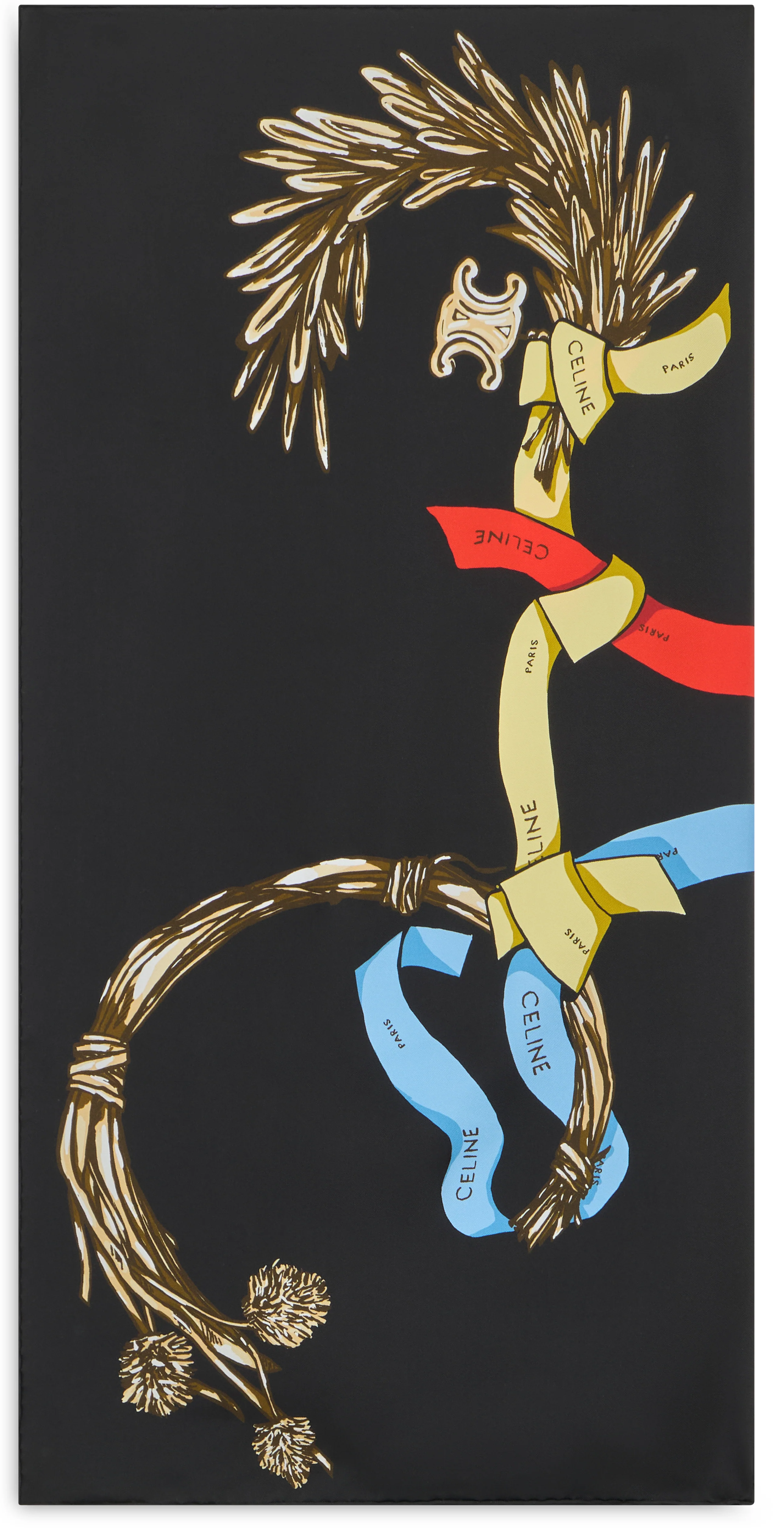 Celine Silk Twill Scarf - 90 cm x 90 cm - Image 2
