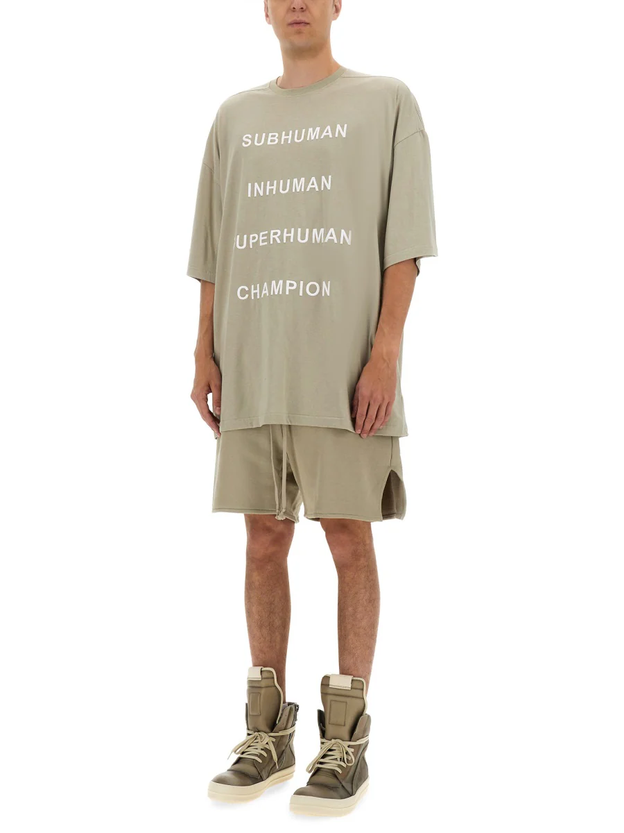 CHAMPION X RICK OWENS Oversized Embroidered Organic Cotton Jersey Tommy T T-Shirt - Image 2